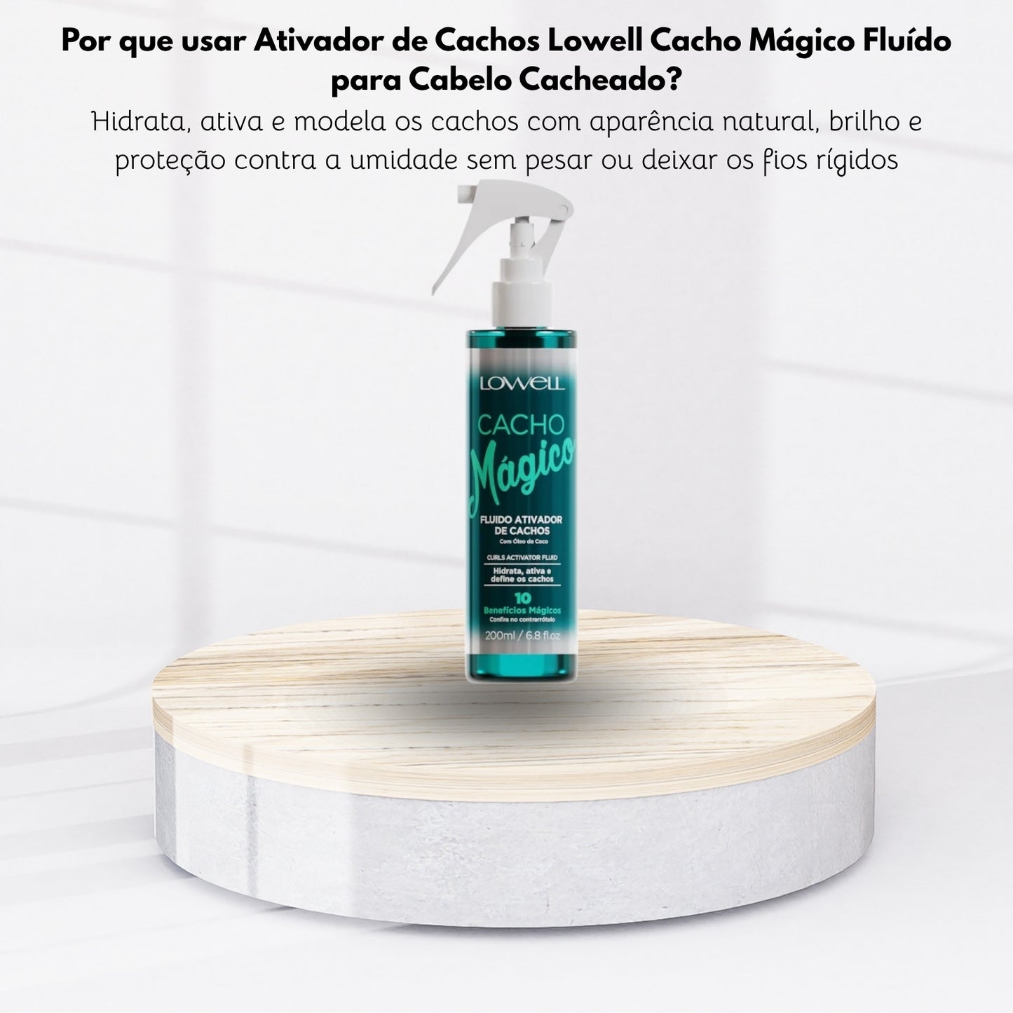 Ativador de Cachos Lowell Cacho Mágico Fluído para Cabelo Cacheado 200 ml