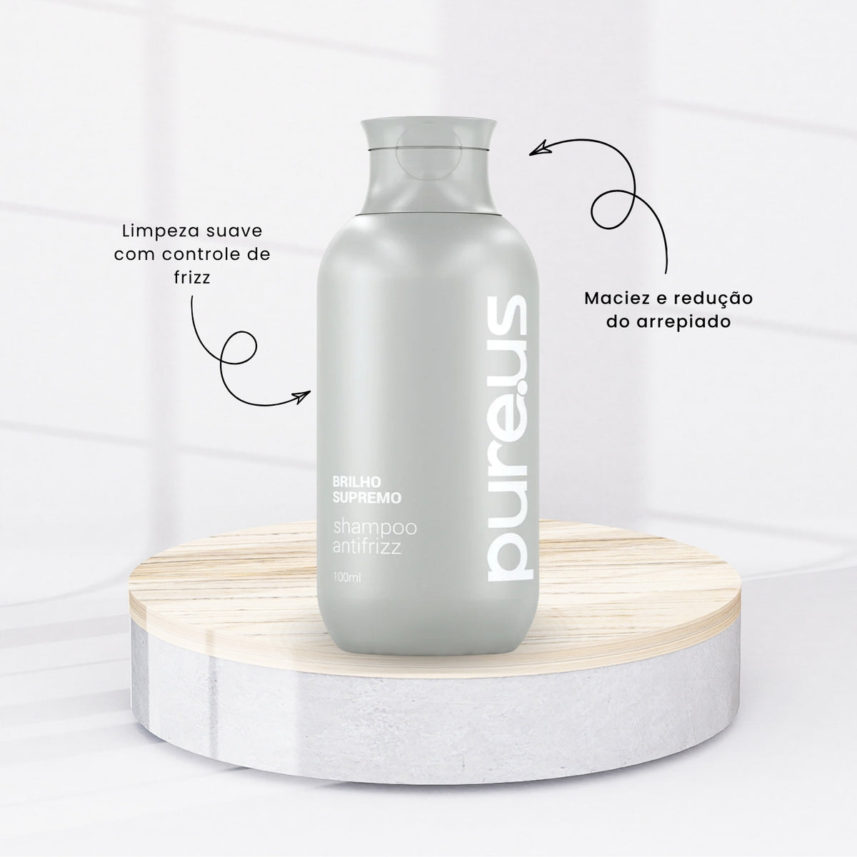 Shampoo Madamelis Pure Us Antifrizz Controle de Frizz 100 ml