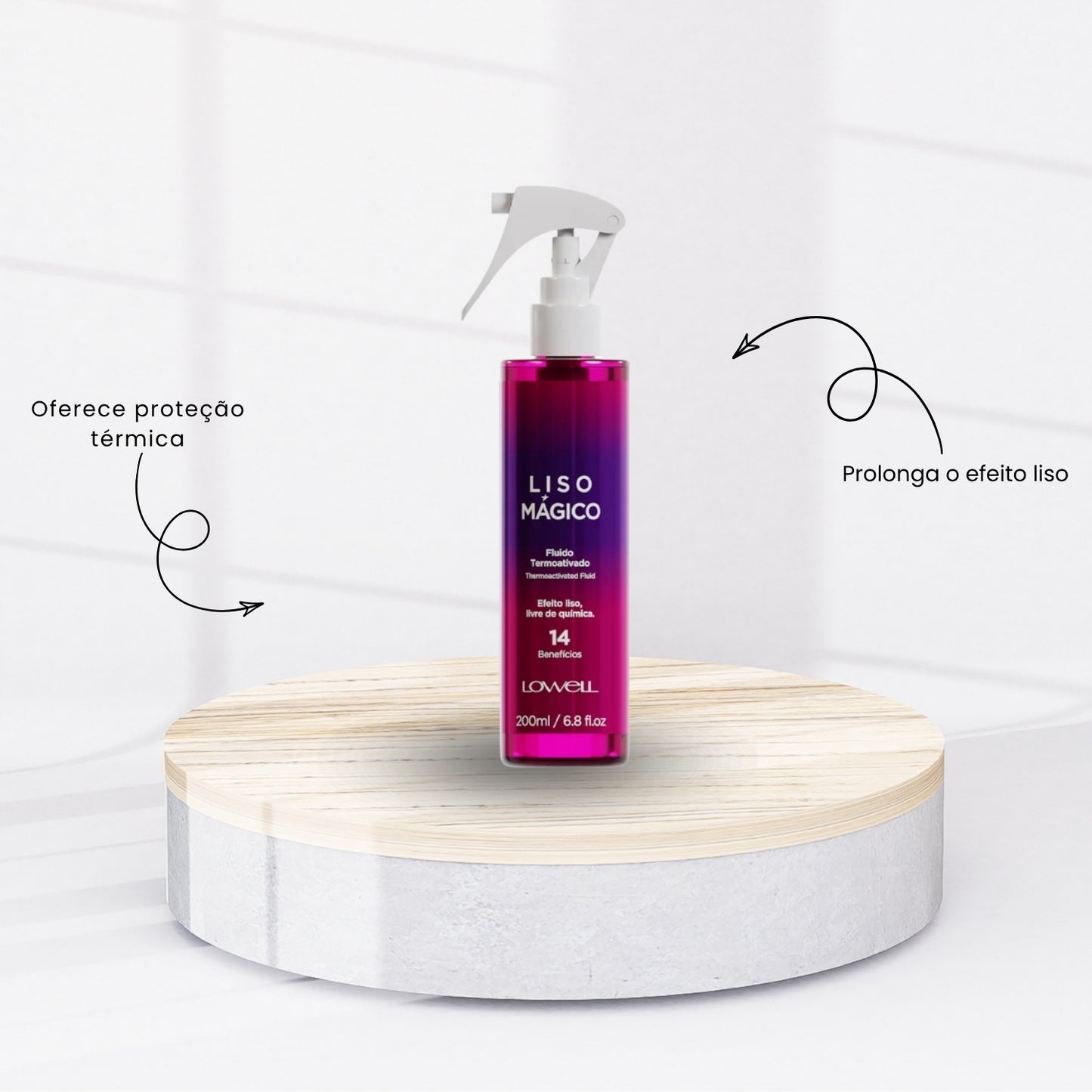 Kit Lowell Keeping Liss Liso Mágico Shampoo 240 ml + Condicionador 200 ml + Termoativo 200 ml