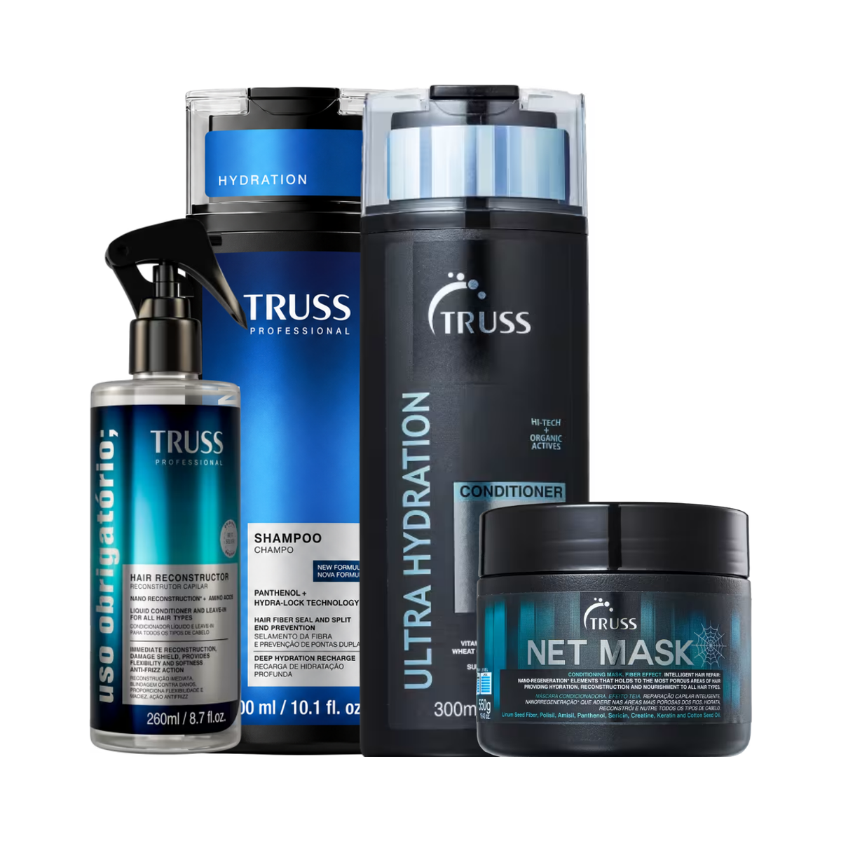 Kit Truss Ultra Hydration + Net + Uso Obrigatório 4 Produtos