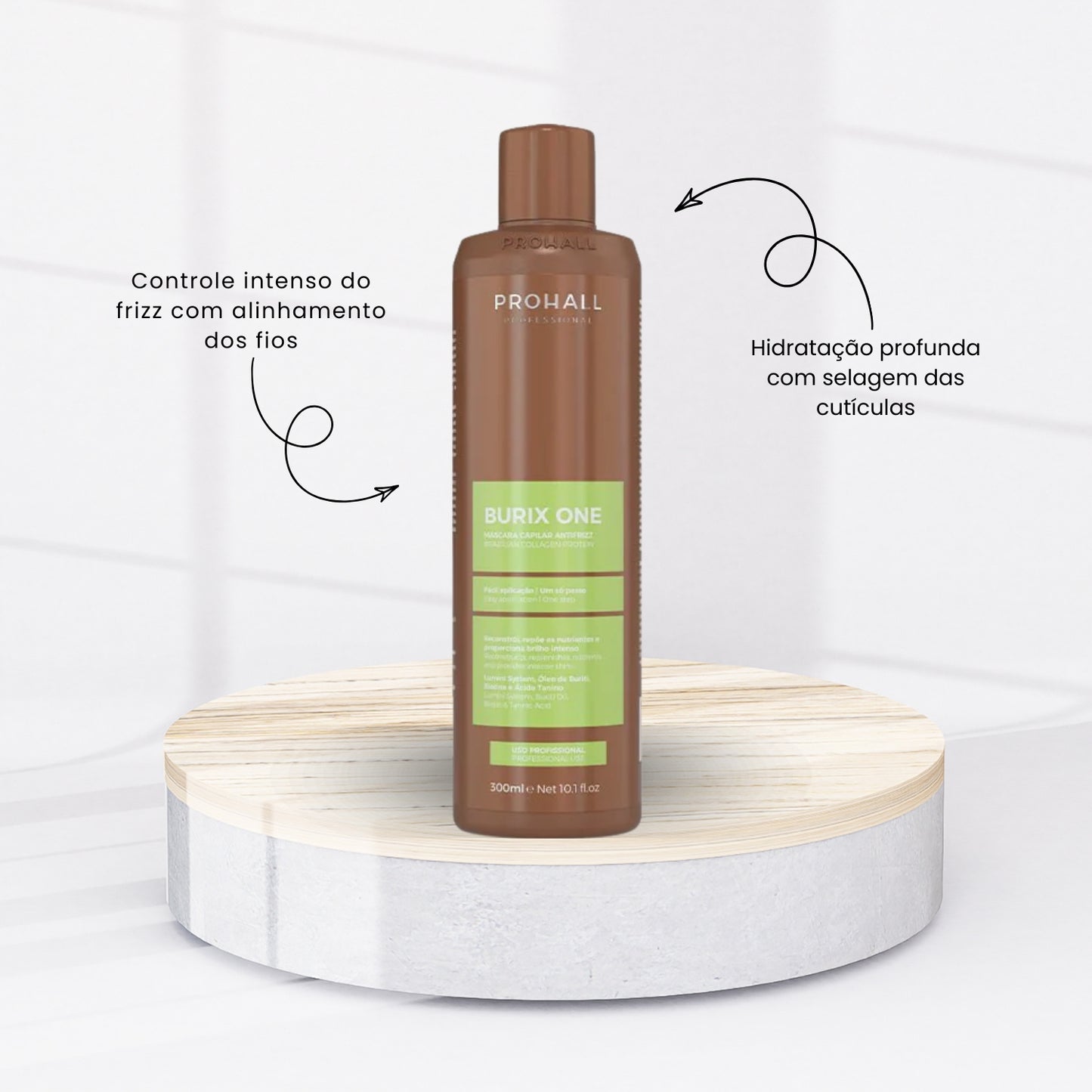 Progressiva Prohall Escova Orgânica Realinhamento Capilar Burix One Vegana 300 ml