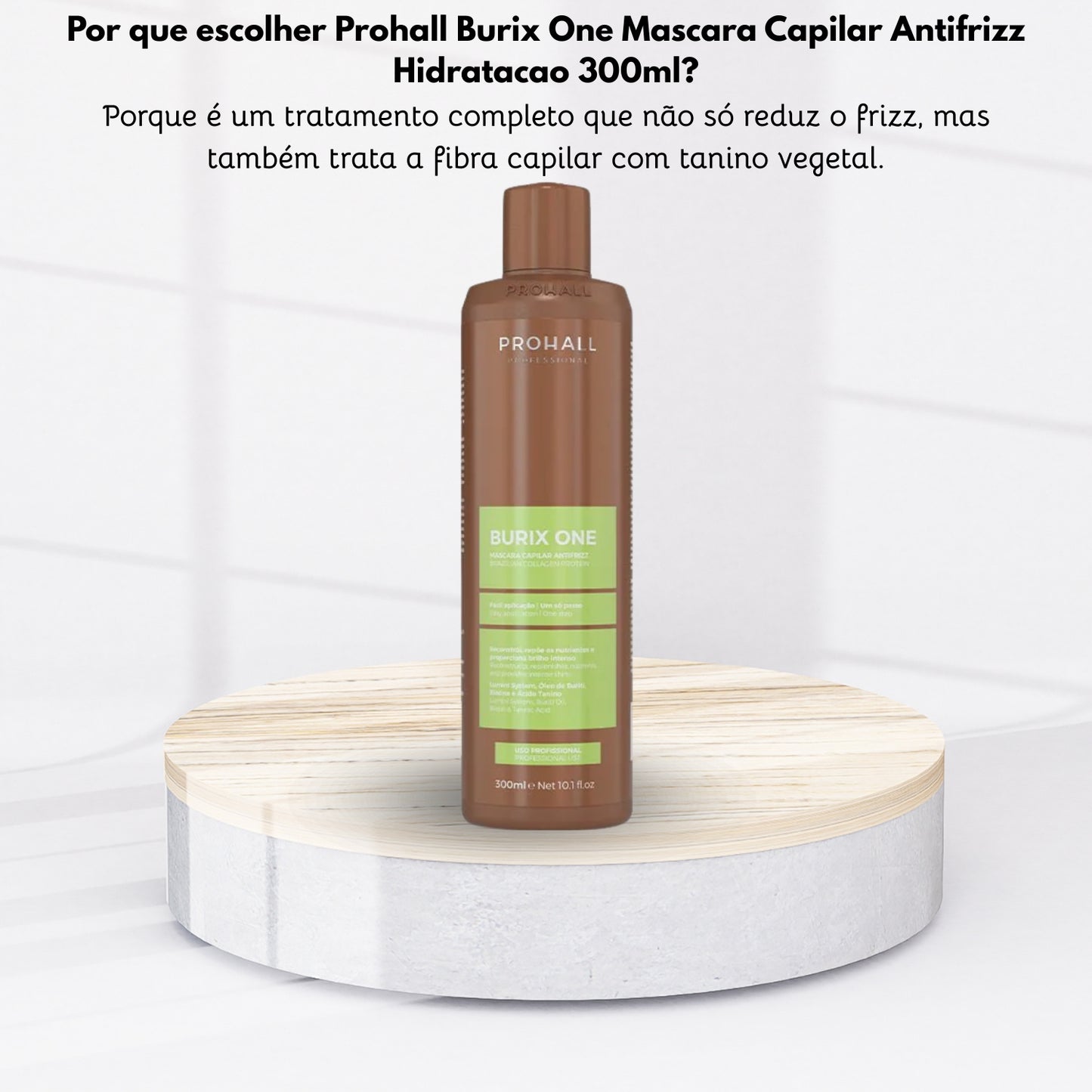 Progressiva Prohall Escova Orgânica Realinhamento Capilar Burix One Vegana 300 ml