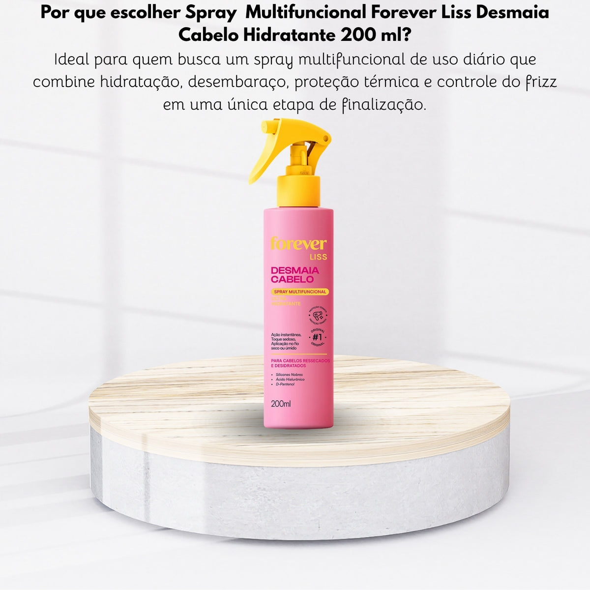 Spray Multifuncional Forever Liss Desmaia Cabelo Hidratante 200 ml