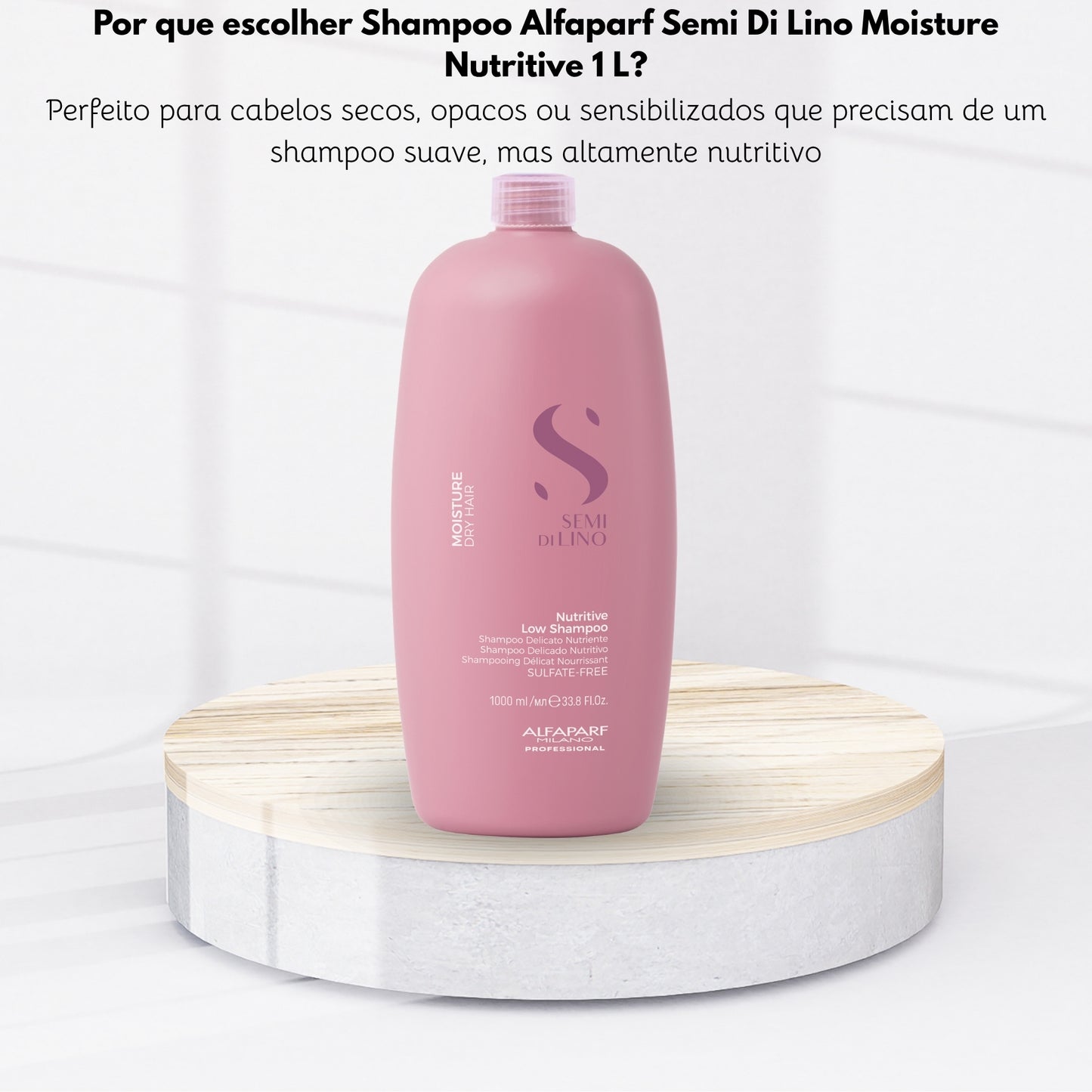 Shampoo Alfaparf Semi Di Lino Moisture Nutritive Shampoo Hidratante sem Sulfato 1 Litro