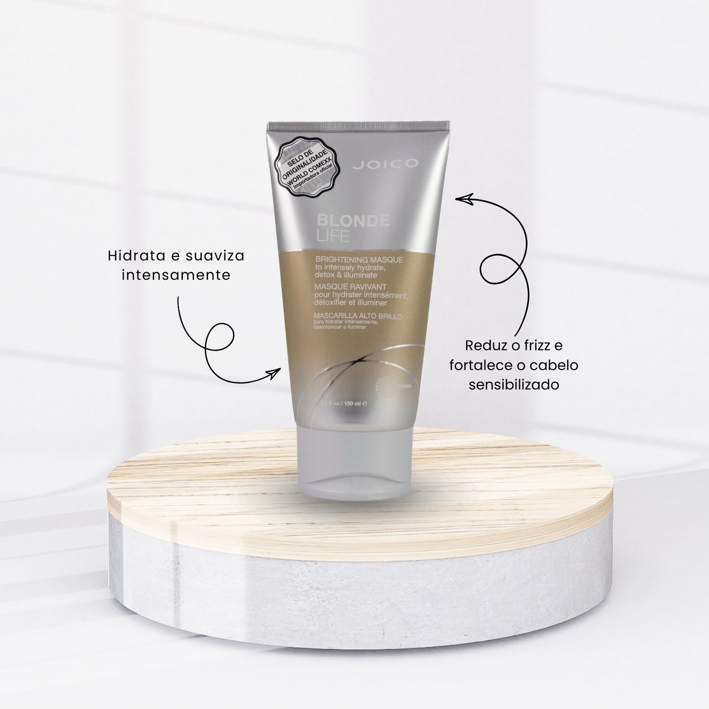Kit Joico Blonde Life Brilliant Glow Smart Release Shampoo + Condicionador + Máscara + Oleo