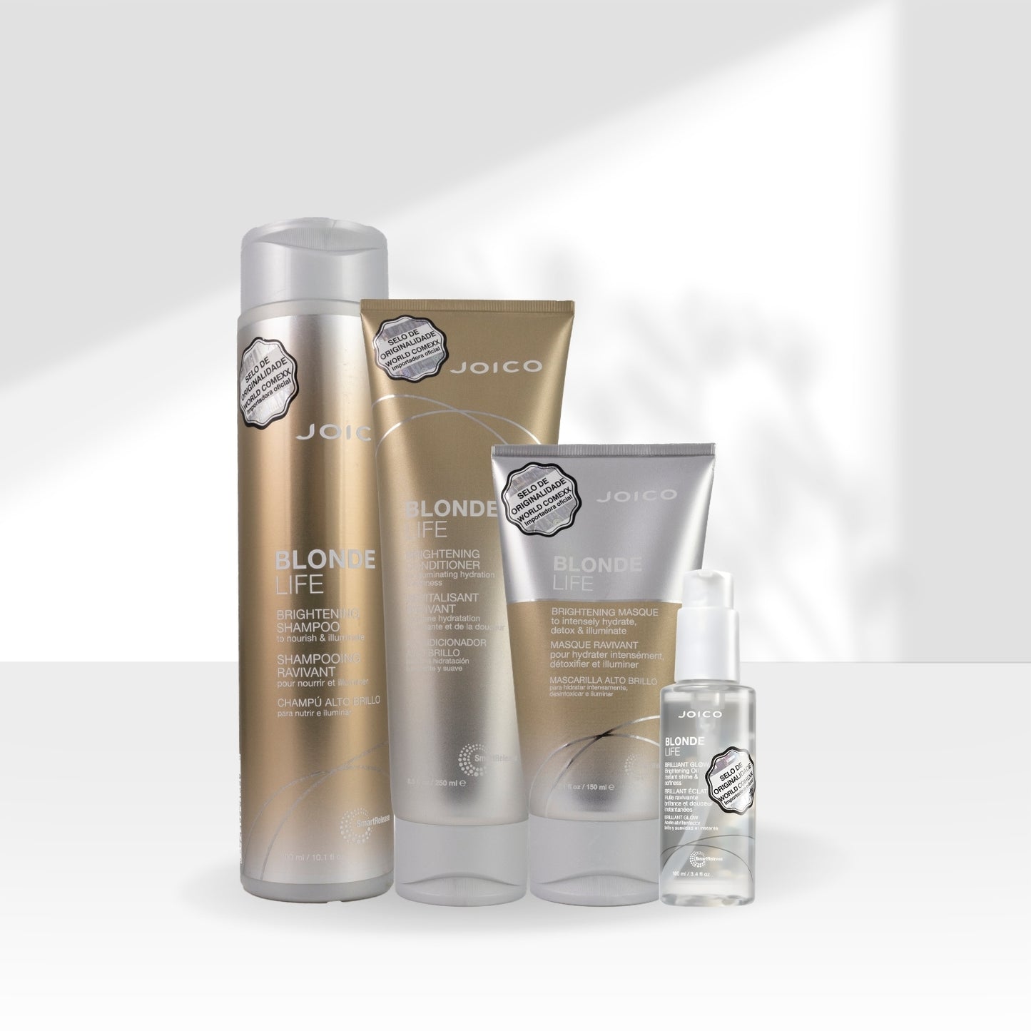 Kit Joico Blonde Life Brilliant Glow Smart Release Shampoo + Condicionador + Máscara + Oleo