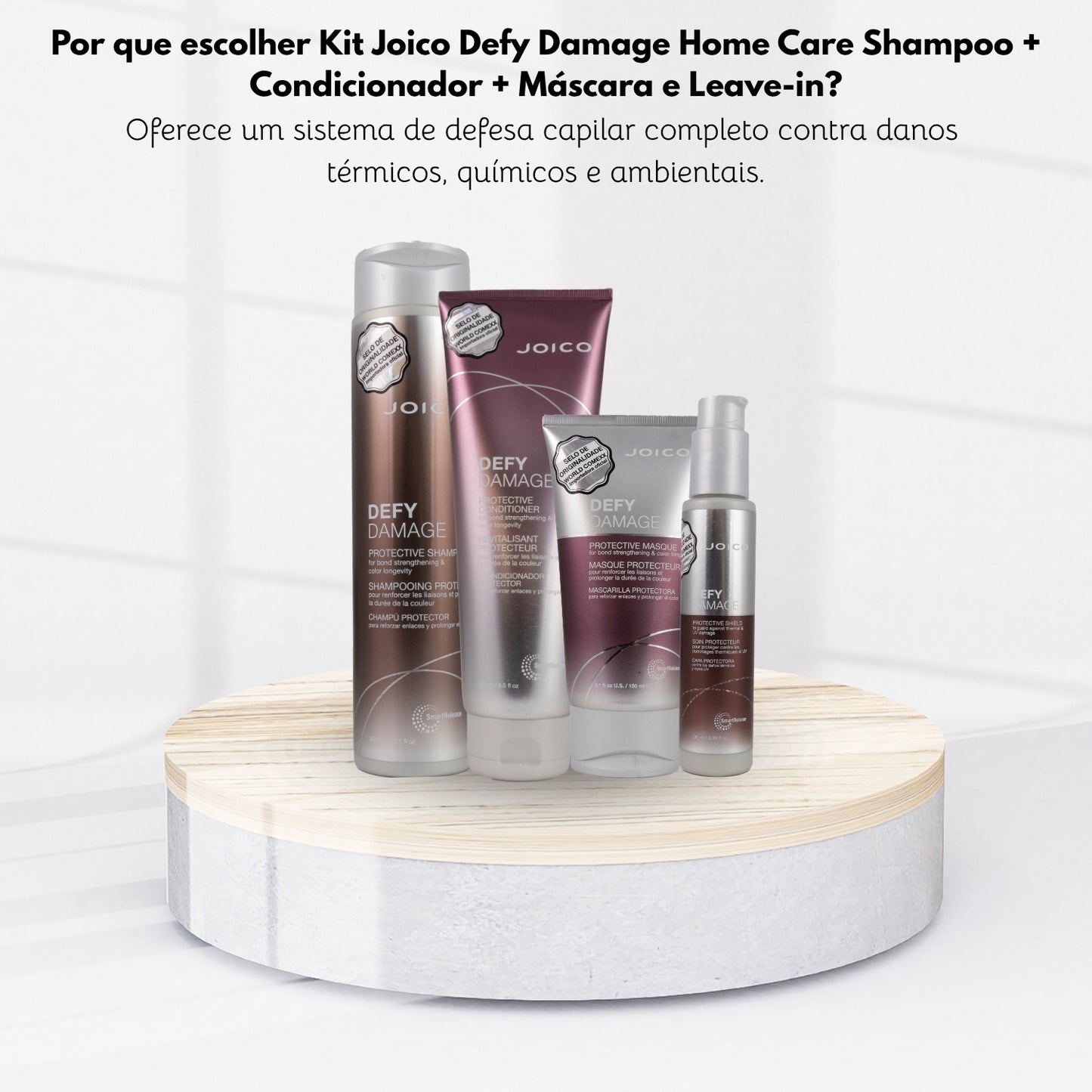 Kit Joico Defy Damage Home Care Shampoo + Condicionador + Máscara e Leave-in