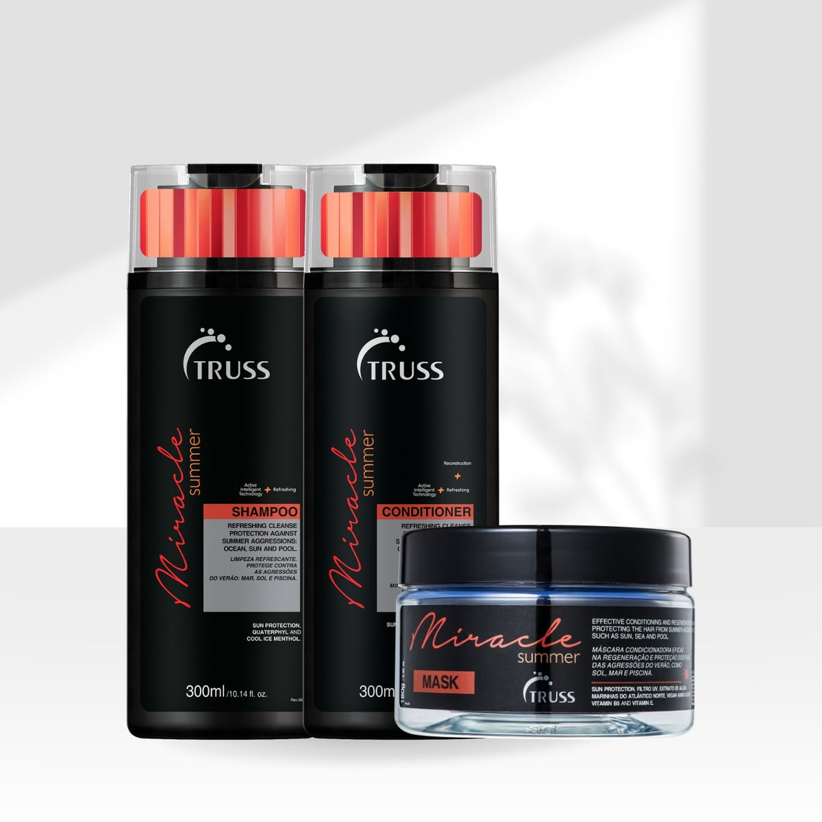 Kit Truss Miracle Summer Shampoo 300 ml + Condicionador 300 ml + Máscara Summer