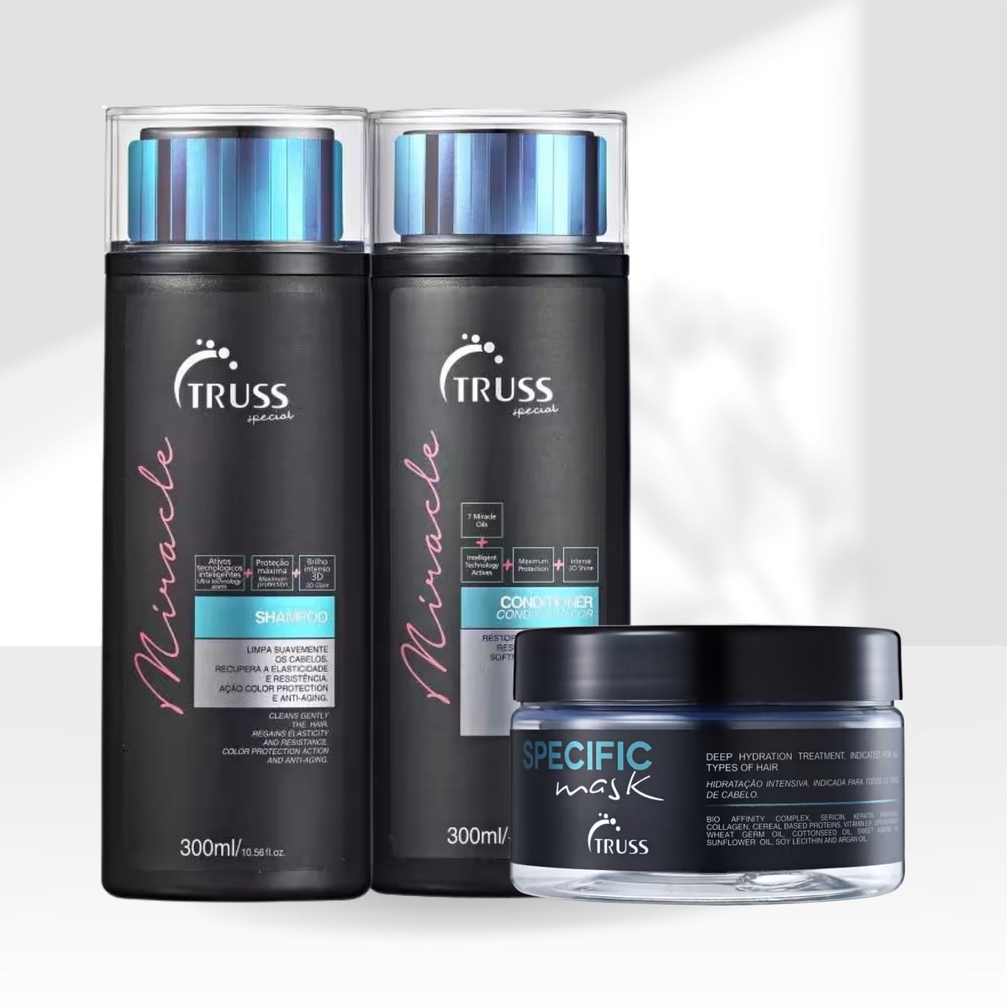 Kit Truss Miracle Shampoo 300 ml + Condicionador 300 ml + Máscara Specific