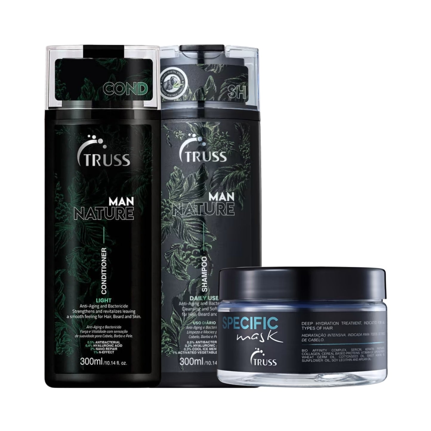 Kit Truss Man Nature Shampoo 300 ml + Condicionador 300 ml + Specific 180 g