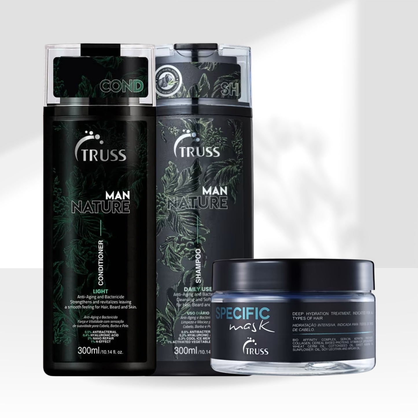Kit Truss Man Nature Shampoo 300 ml + Condicionador 300 ml + Specific 180 g