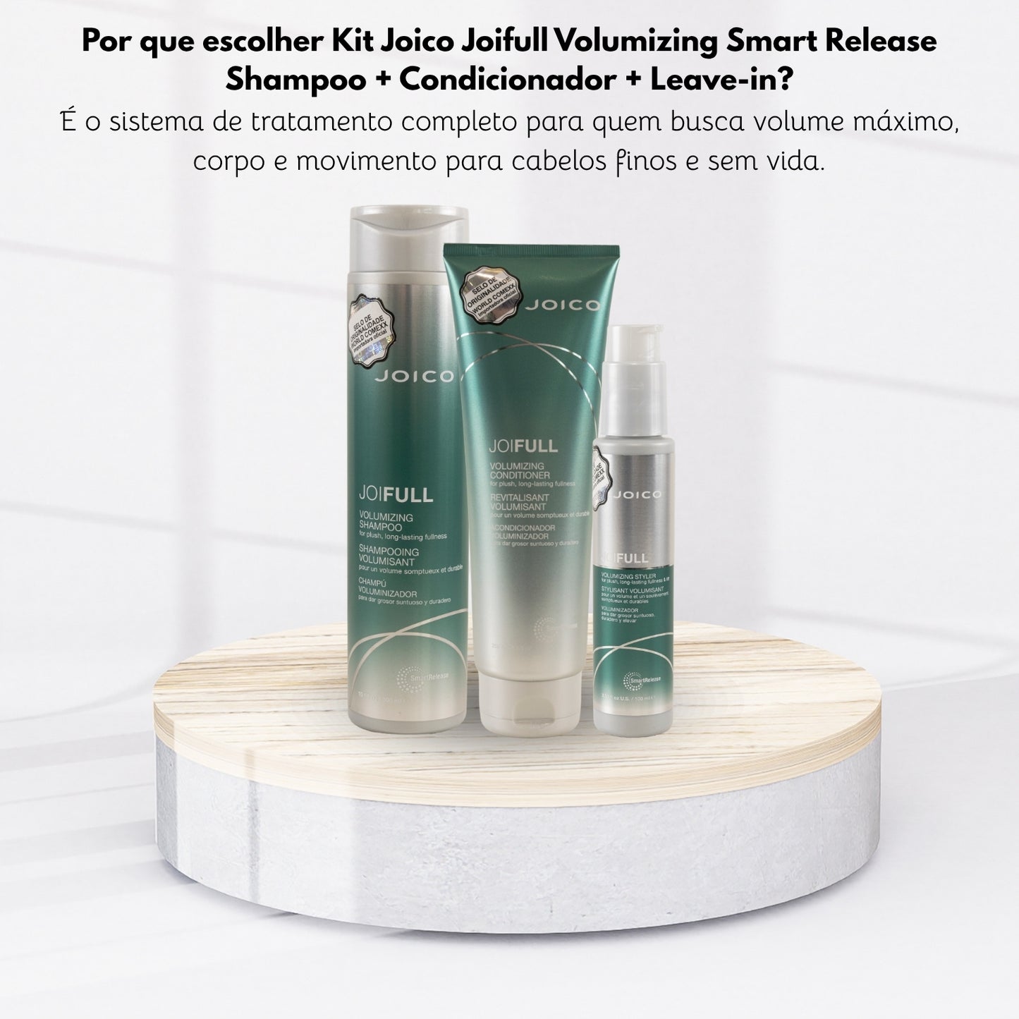 Kit Joico Joifull Volumizing Smart Release Shampoo + Condicionador + Leave-in