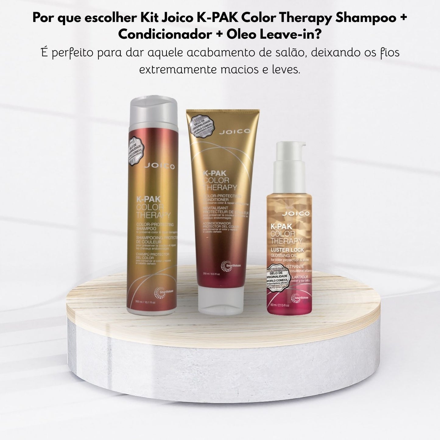 Kit Joico K-PAK Color Therapy Shampoo + Condicionador + Oleo Leave-in