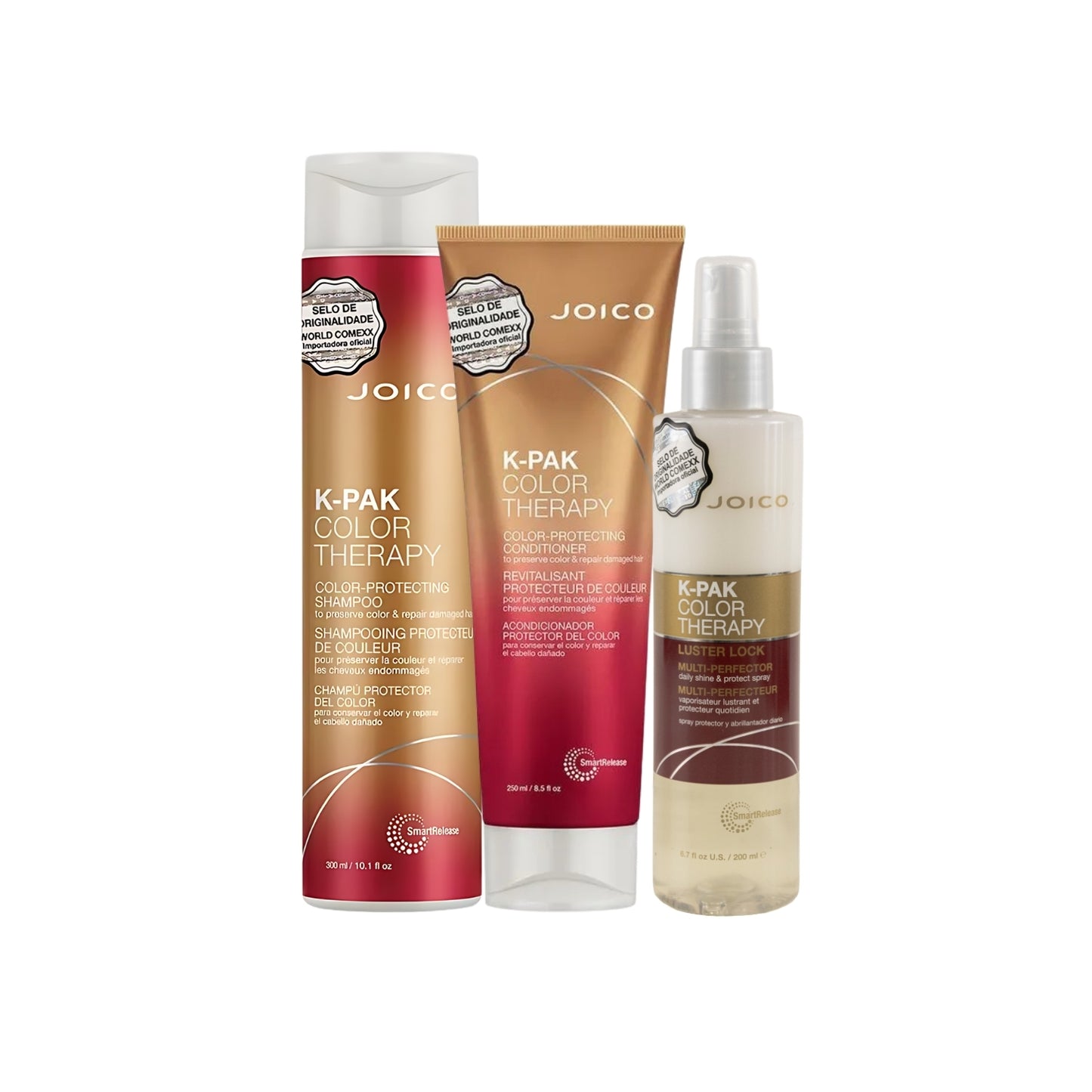 Kit Joico K-PAK Color Therapy Smart Release Luster Lock Shampoo + Condicionador 250 ml + Leave-in 200 ml