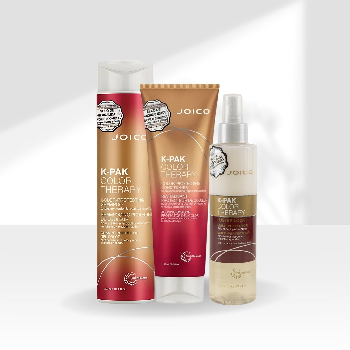 Kit Joico K-PAK Color Therapy Smart Release Luster Lock Shampoo + Condicionador 250 ml + Leave-in 200 ml