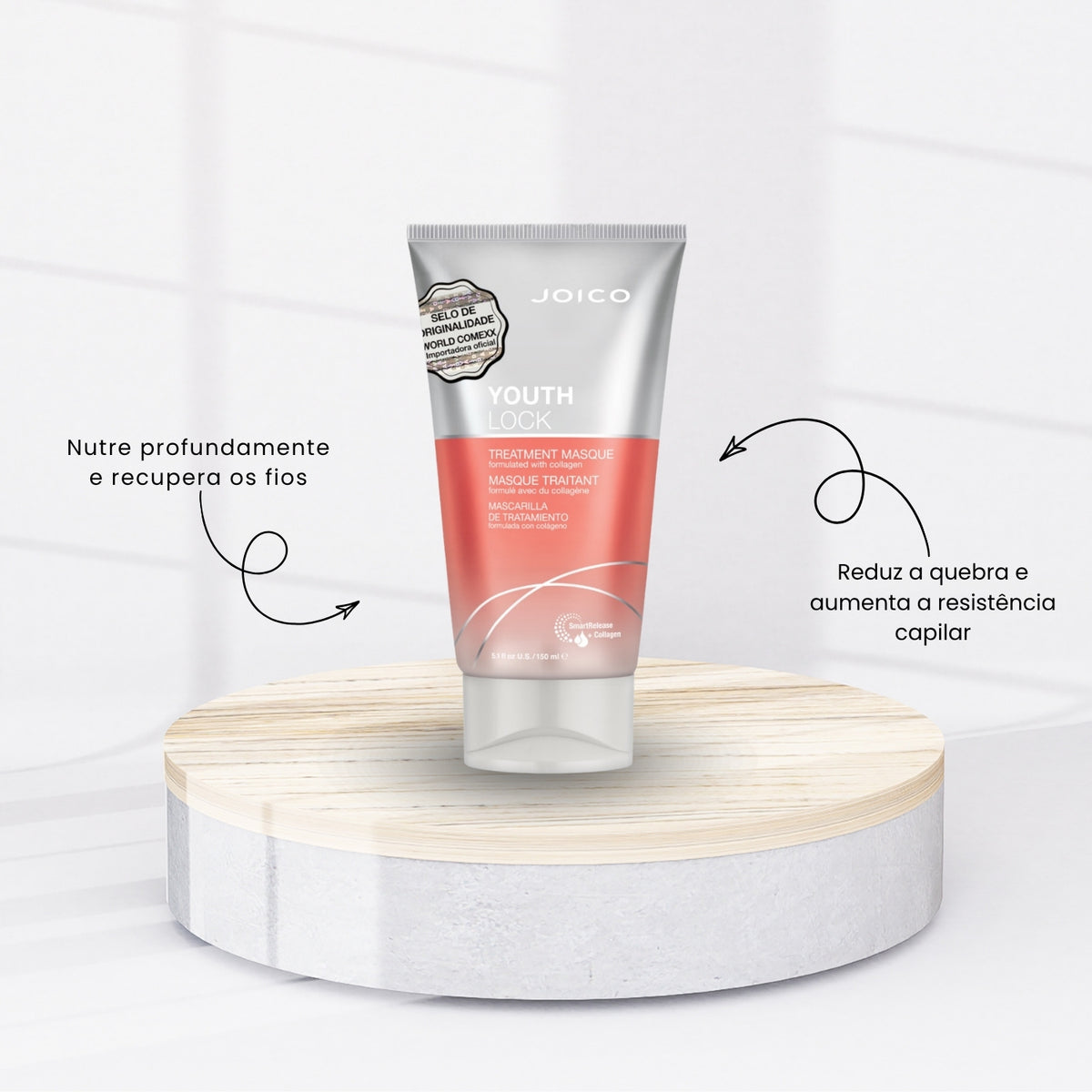 Kit Joico Youth Lock Shampoo 300 ml + Condicionador 250 ml + Máscara 150 ml