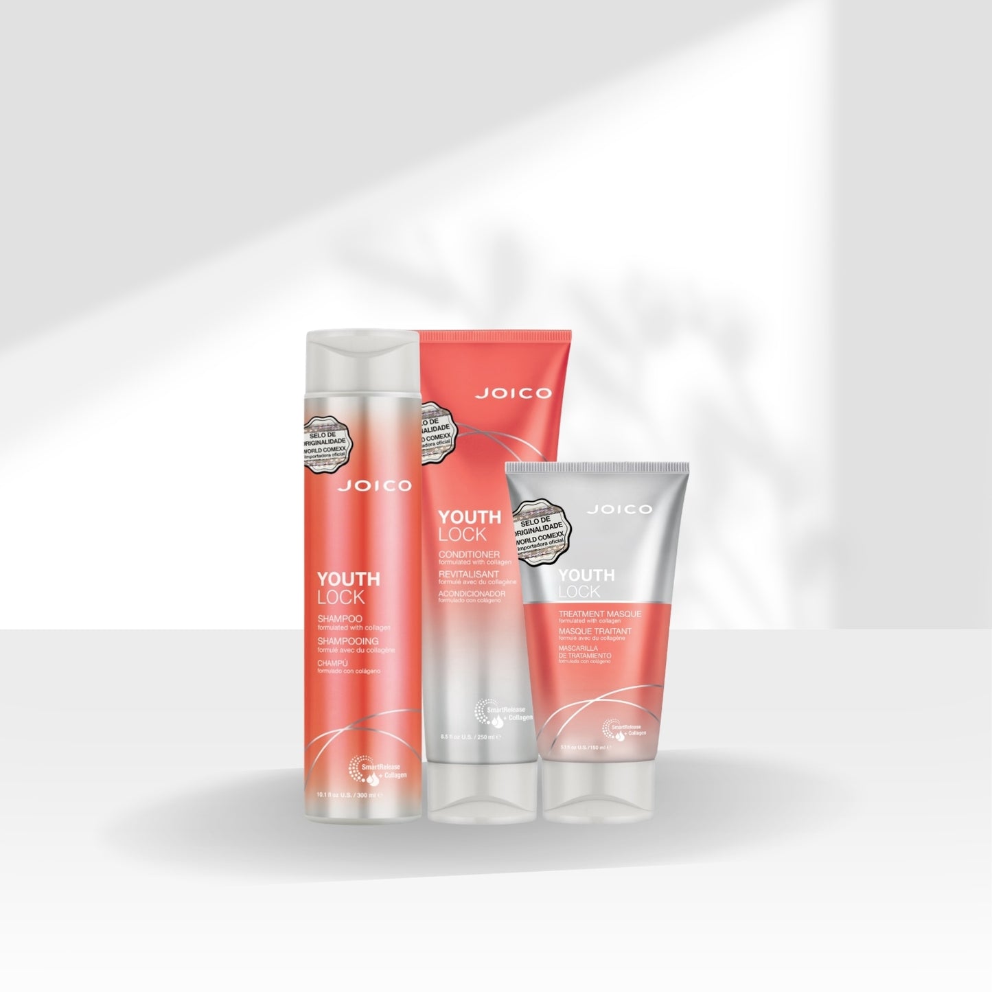 Kit Joico Youth Lock Shampoo 300 ml + Condicionador 250 ml + Máscara 150 ml