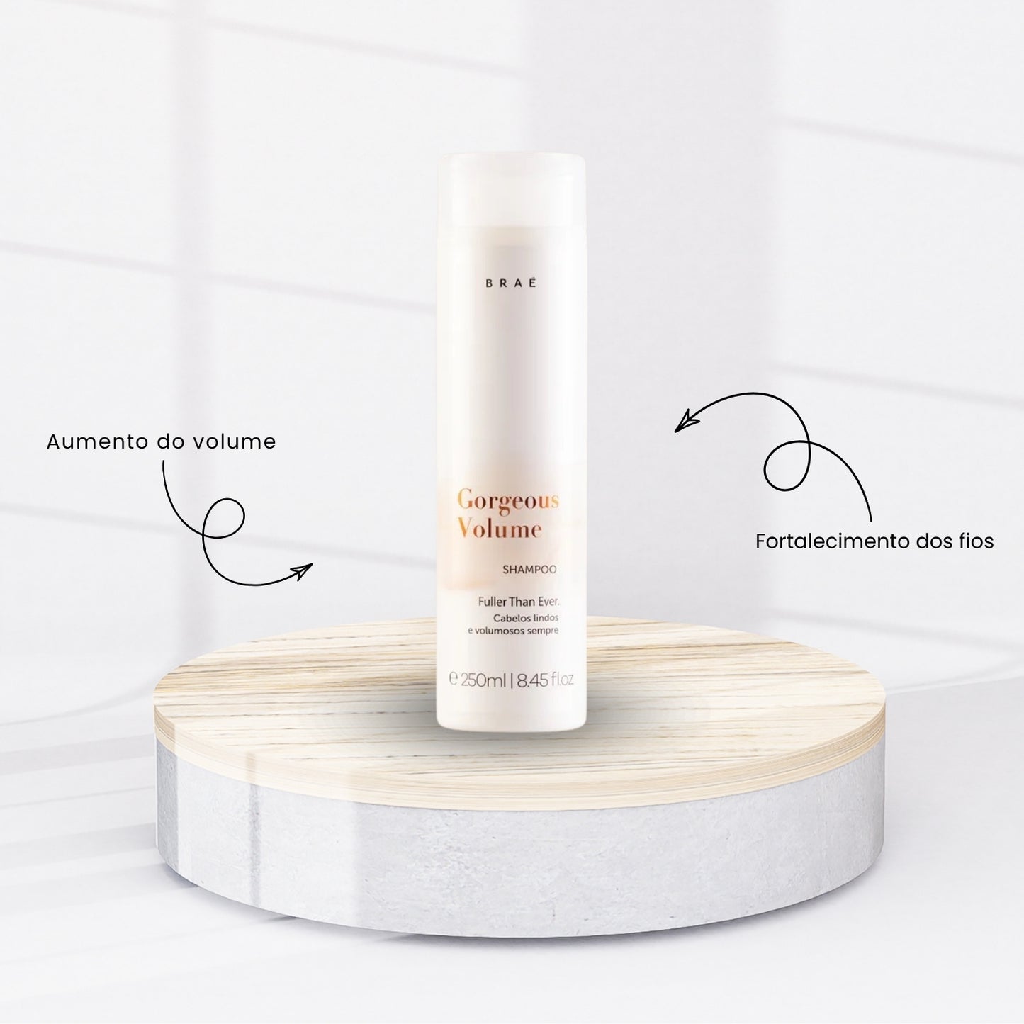 Kit Braé Gorgeous Volume Shampoo + Condicionador 250 ml + Spray