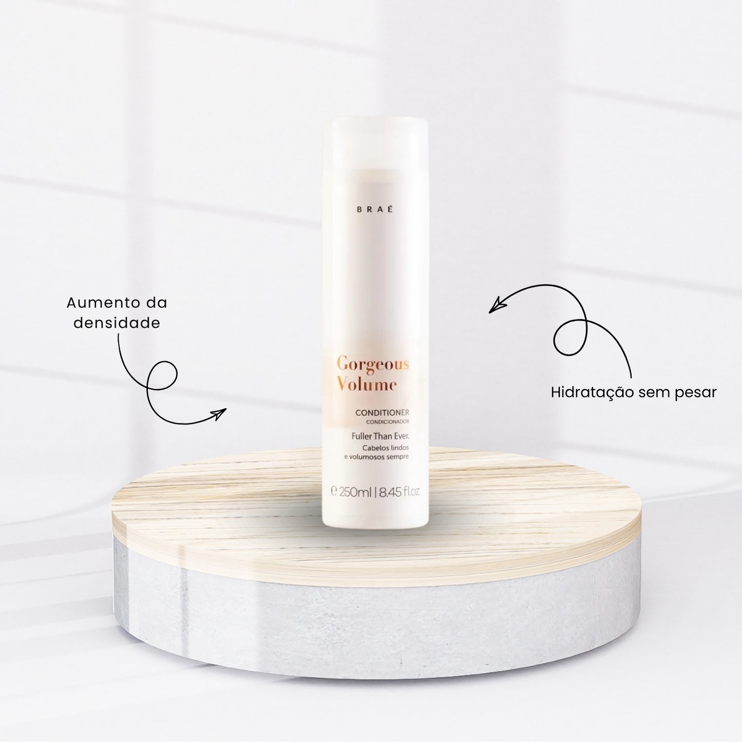 Kit Braé Gorgeous Volume Shampoo + Condicionador 250 ml + Spray