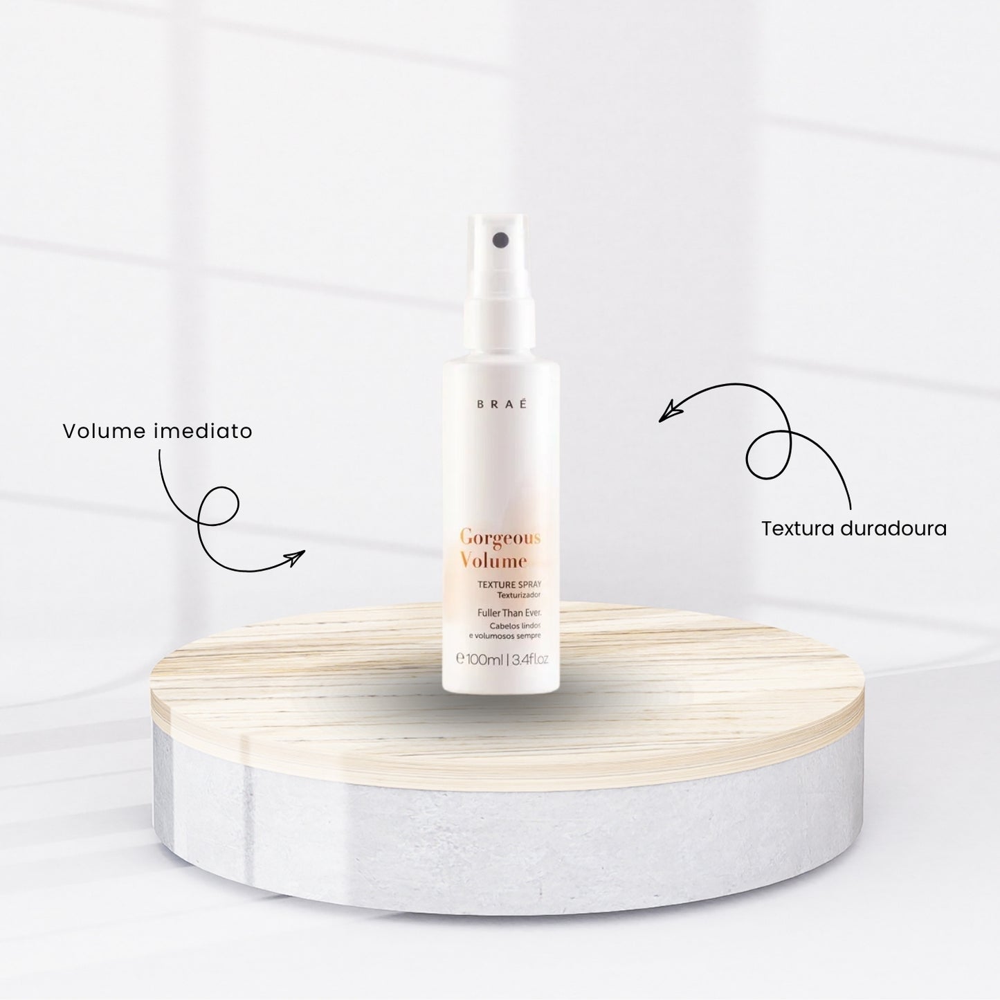 Kit Braé Gorgeous Volume Shampoo + Condicionador 250 ml + Spray