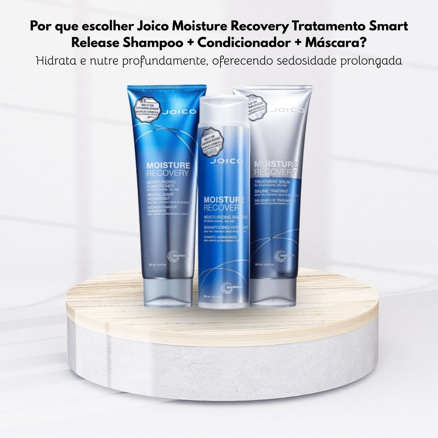 Kit Joico Moisture Recovery Tratamento Smart Release Shampoo + Condicionador + Máscara