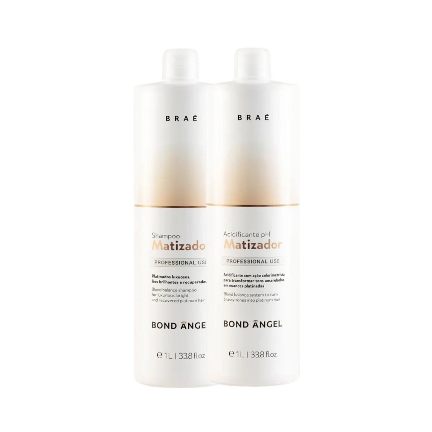 Kit Braé Bond Angel Shampoo Matizador 1 Litro + Acidificante 1 Litro