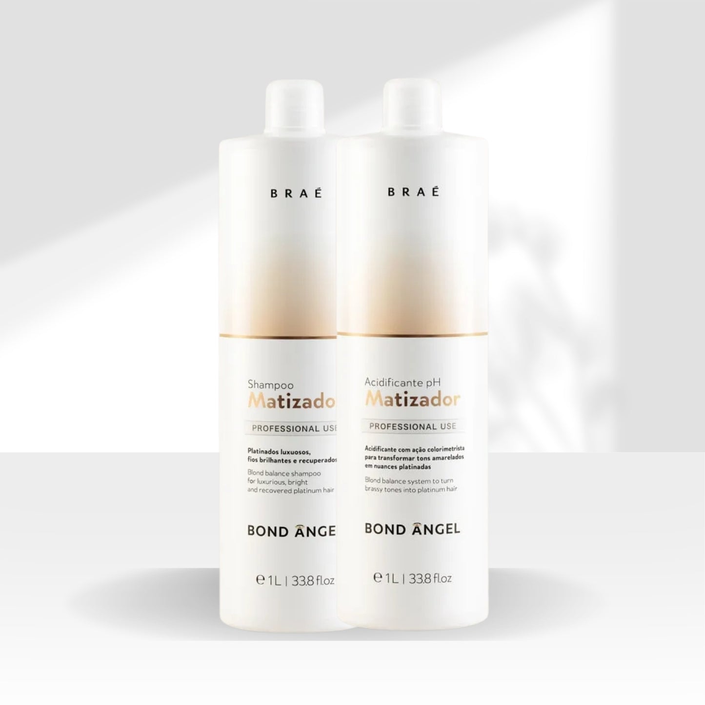 Kit Braé Bond Angel Shampoo Matizador 1 Litro + Acidificante 1 Litro