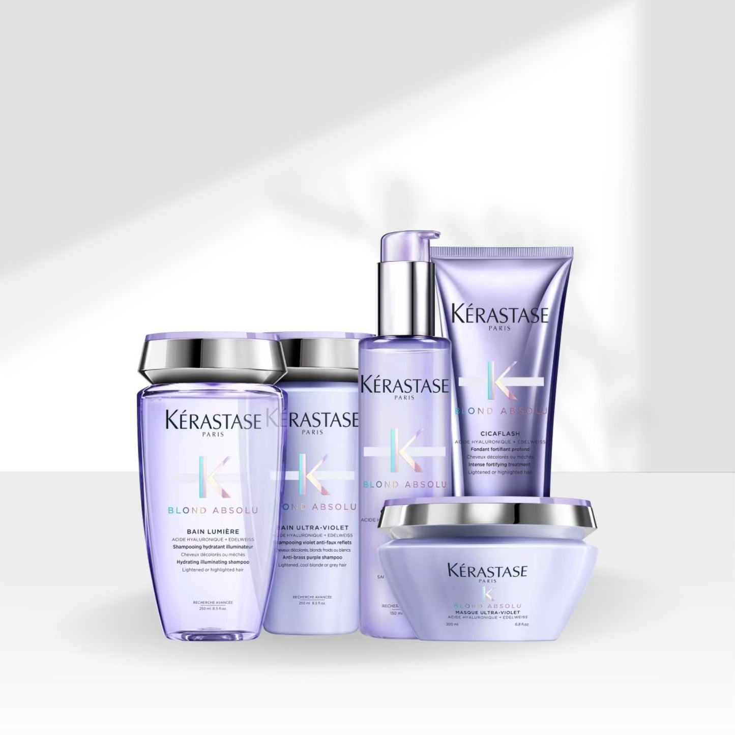 Kit Kérastase Blond Absolu Completo com 5 produtos (2 Shampoo's + Condicionador + Leave-in + Máscara)