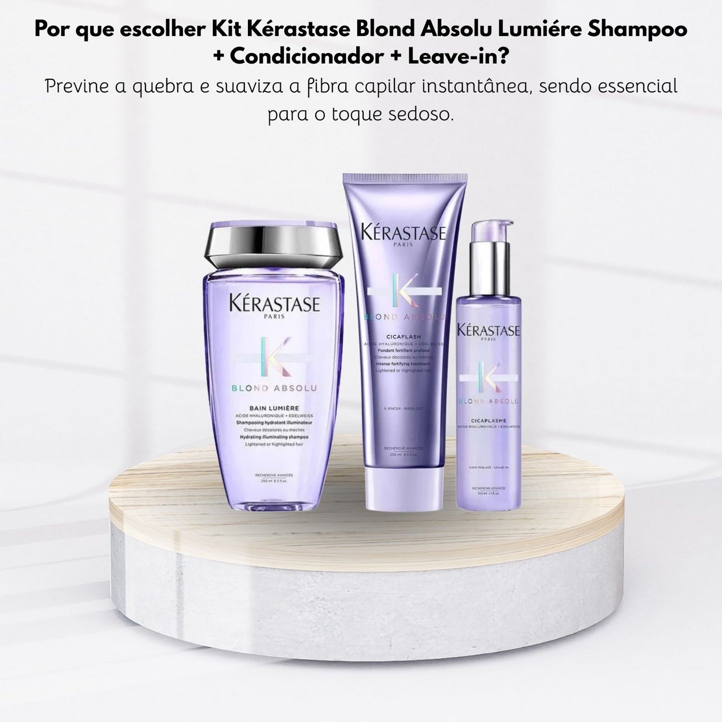 Kit Kérastase Blond Absolu Lumiére Shampoo + Condicionador + Leave-in