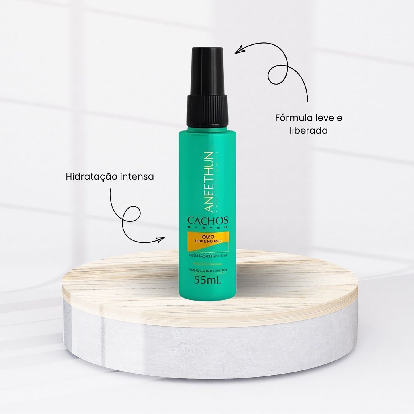 Oleo Capilar Aneethun Cachos Low No Poo Hidratação para Cabelo Cacheado 55 ml