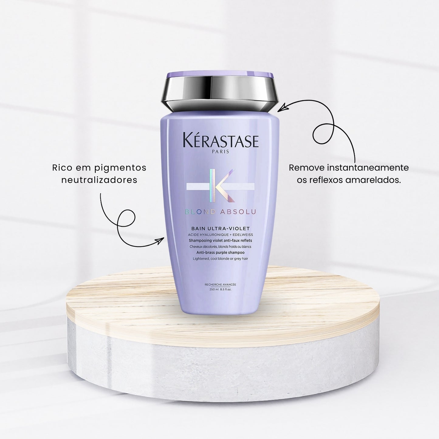 Kit Kérastase Blond Absolu Ultra Violet Tratamento Shampoo + Condicionador 250 ml + Máscara 200 ml