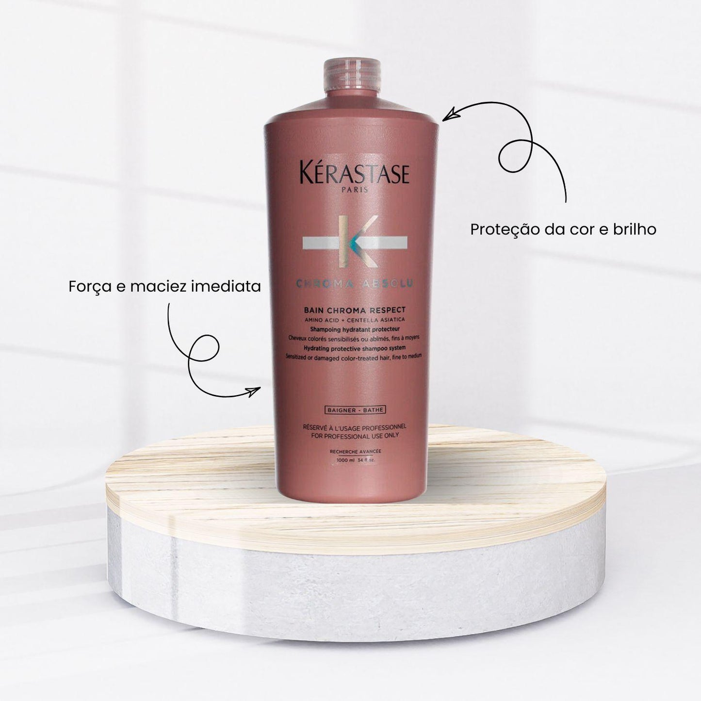 Shampoo Kérastase Chroma Absolu Bain Chroma Respect 1 Litro