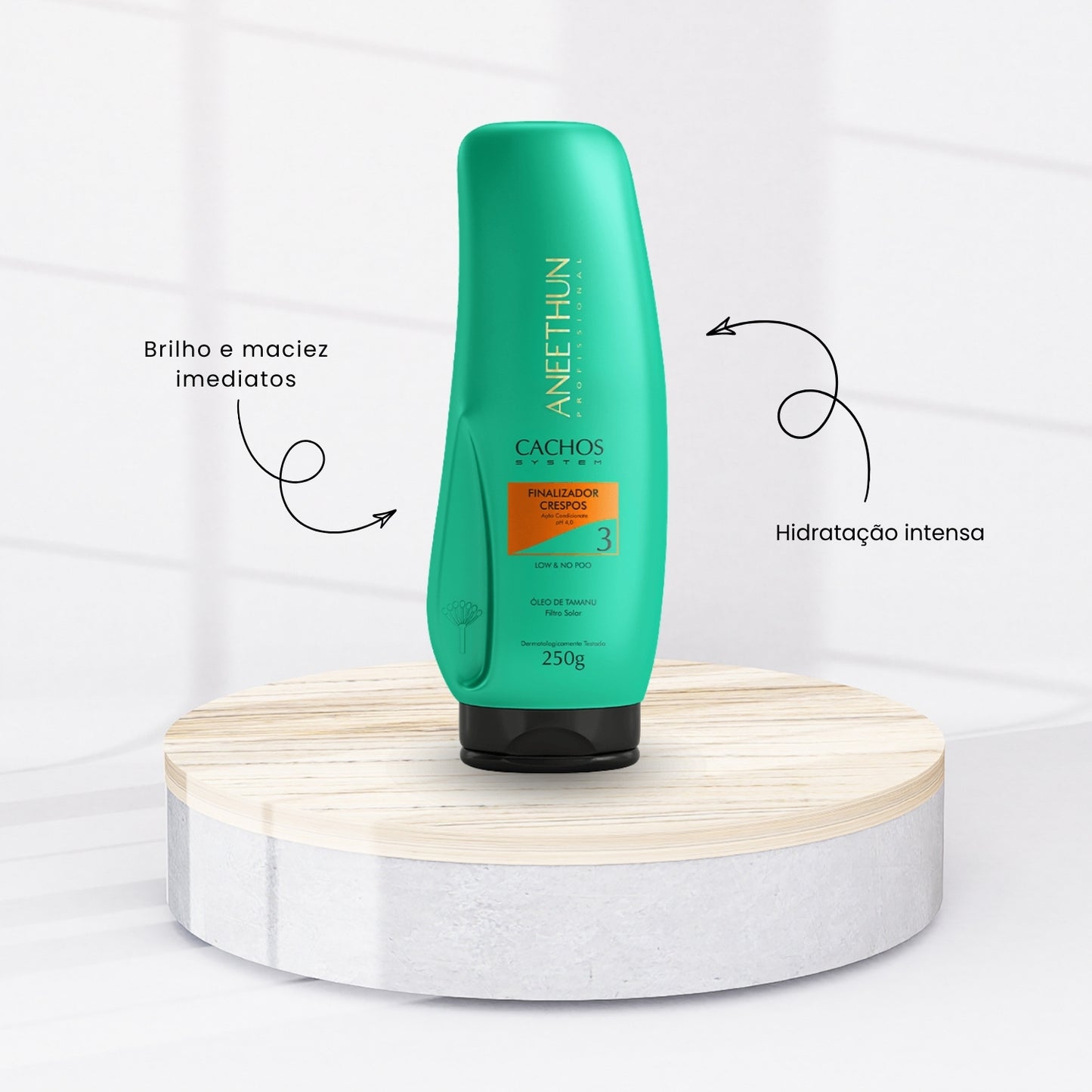 Kit Aneethun Cachos Shampoo 300 ml + Finalizador Crespos + Ondas e Cachos + Gelatina 250 g