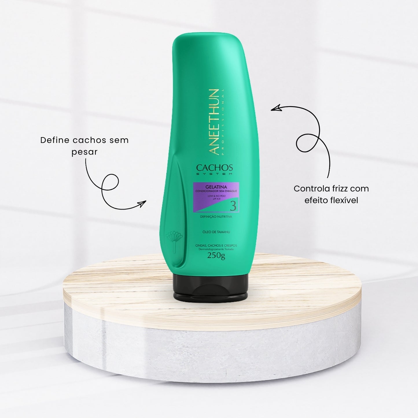 Kit Aneethun Cachos Shampoo 300 ml + Finalizador Crespos + Ondas e Cachos + Gelatina 250 g