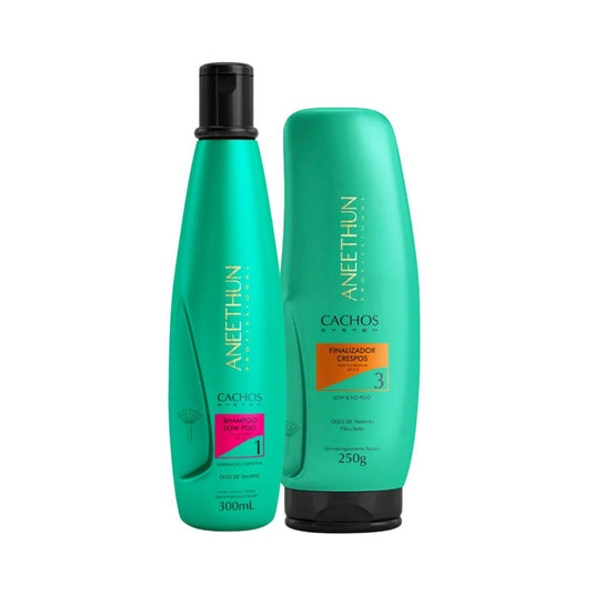 Kit Aneethun Cachos Shampoo 300 ml + Finalizador Crespos 250 g para Cabelo Cacheado