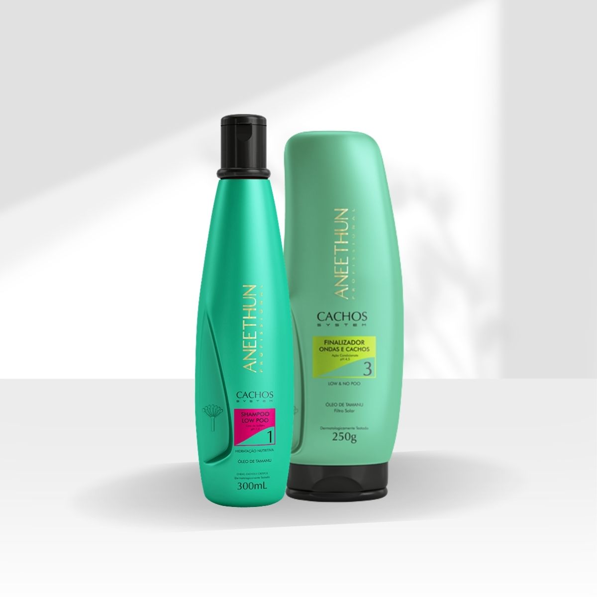 Kit Aneethun Cachos Shampoo 300 ml + Finalizador Ondas e Cachos 250 g para Cabelo Cacheado