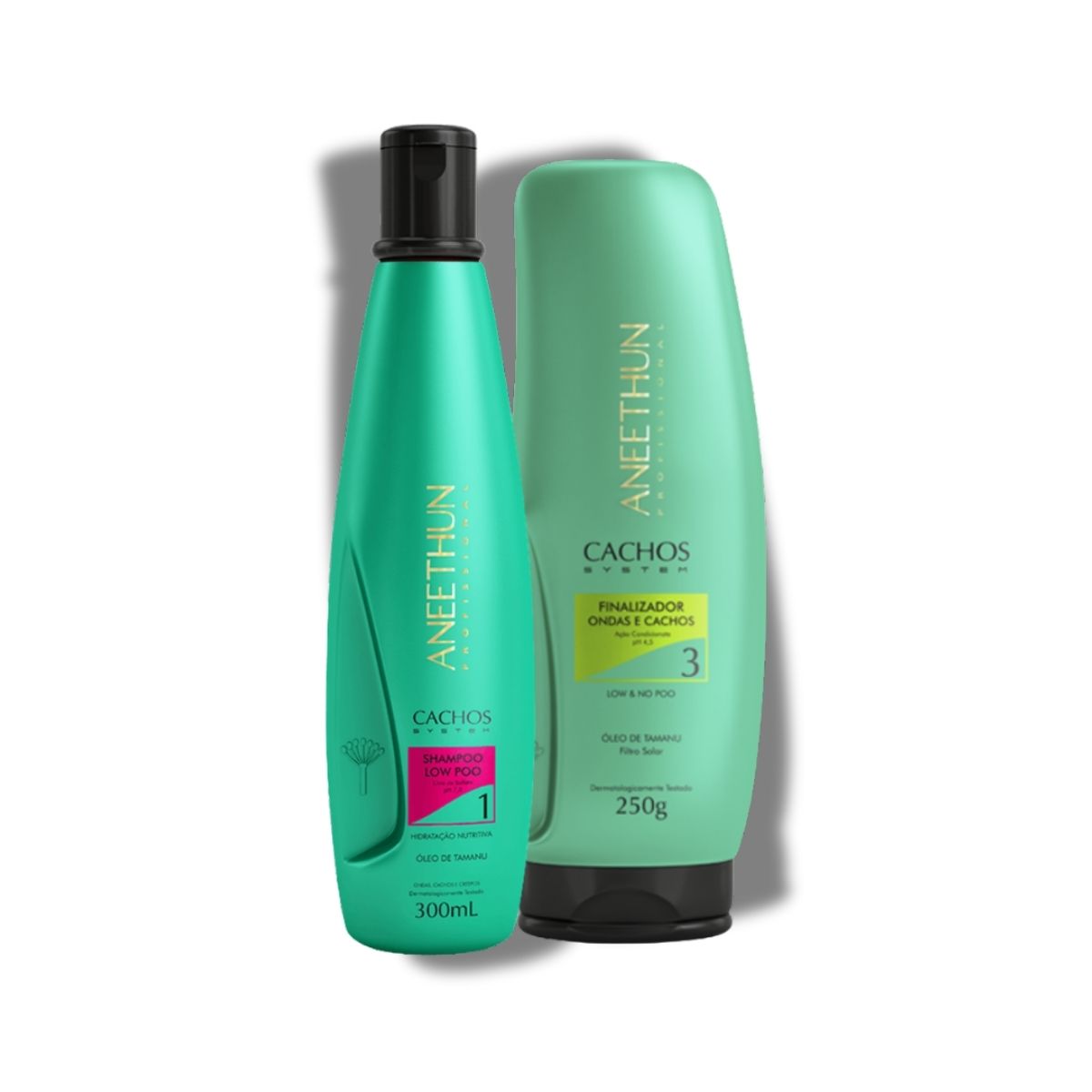Kit Aneethun Cachos Shampoo 300 ml + Finalizador Ondas e Cachos 250 g para Cabelo Cacheado