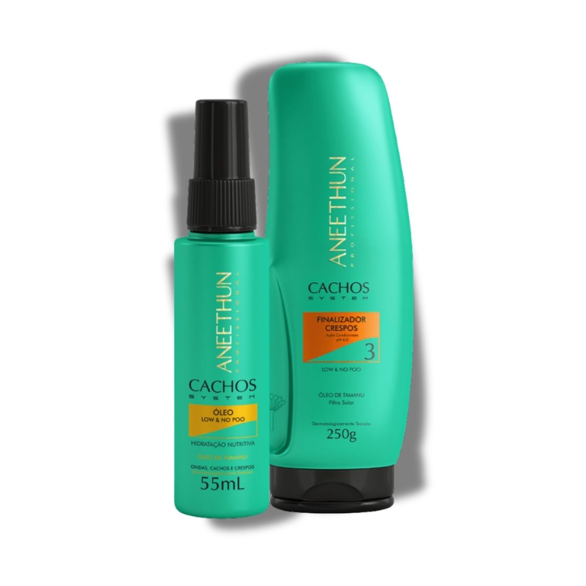Kit Aneethun Cachos Finalizador Crespos 250 g + Oleo Low No Poo Hidratação 55 ml para Cabelo Cacheado