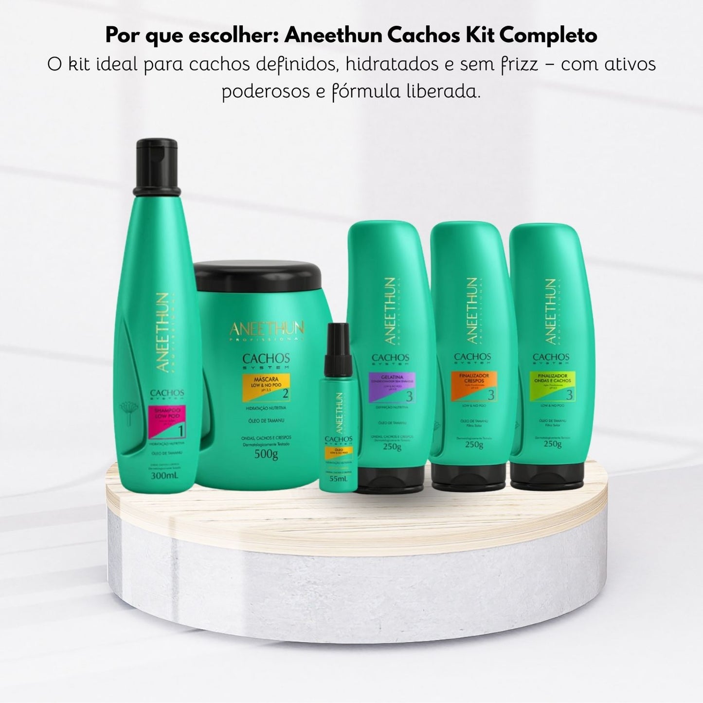 Kit Aneethun Cachos Completo para Cabelo Cacheado