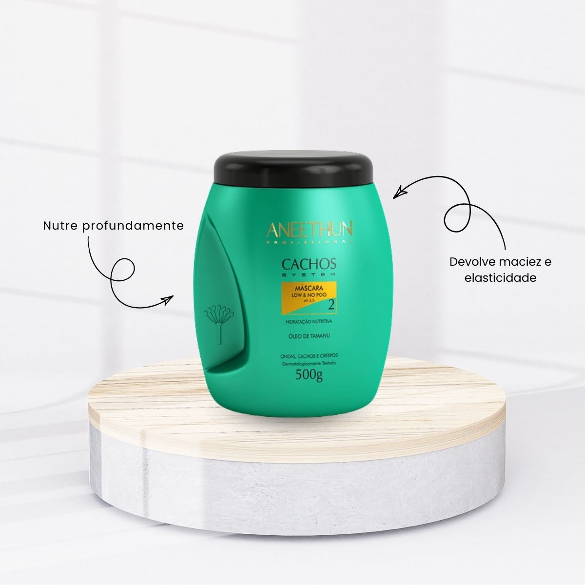 Kit Aneethun Cachos Shampoo 300 ml + Máscara 500 g para Cabelo Cacheado
