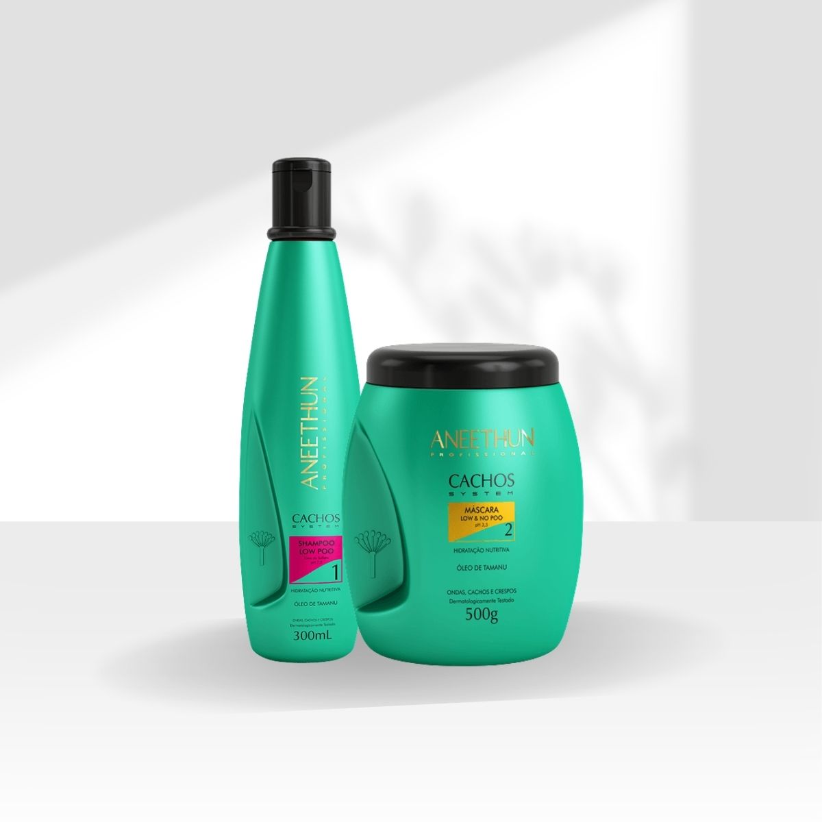 Kit Aneethun Cachos Shampoo 300 ml + Máscara 500 g para Cabelo Cacheado