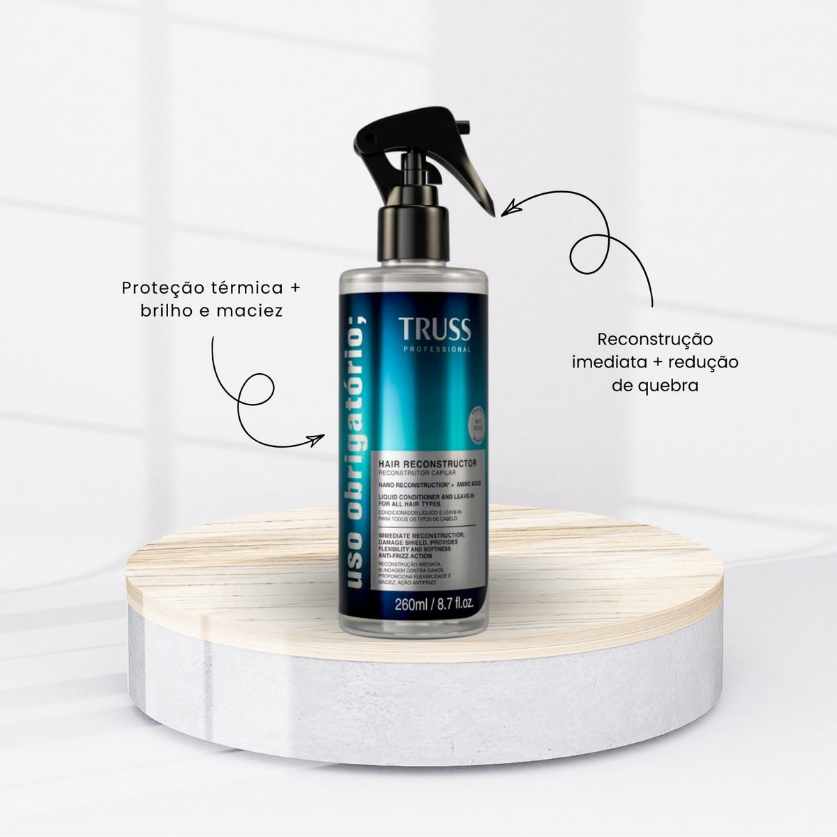 Kit Truss Curly Shampoo 300 ml + Condicionador 300 ml + Uso Obrigatório 260 ml