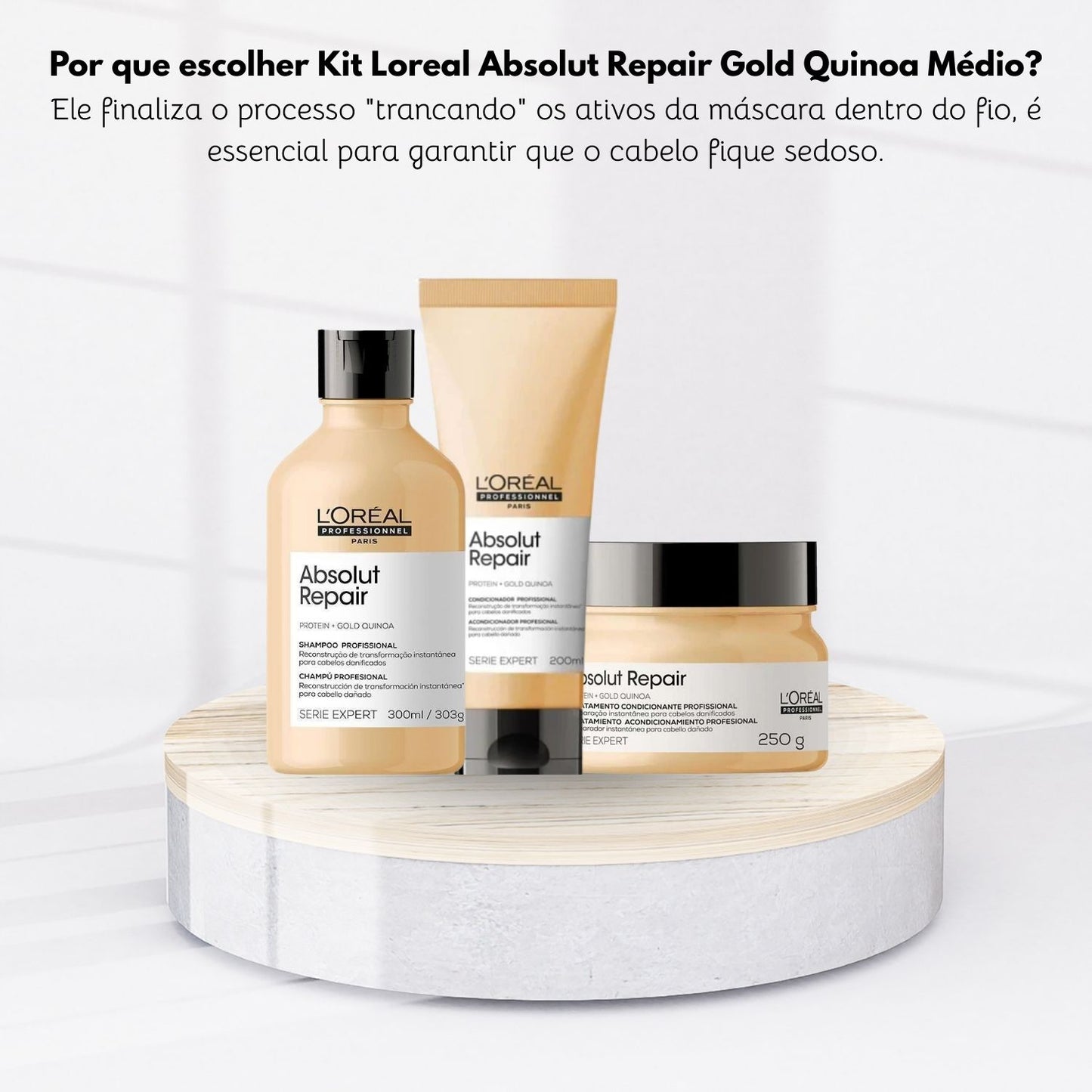 Kit Loreal Absolut Repair Gold Quinoa Médio