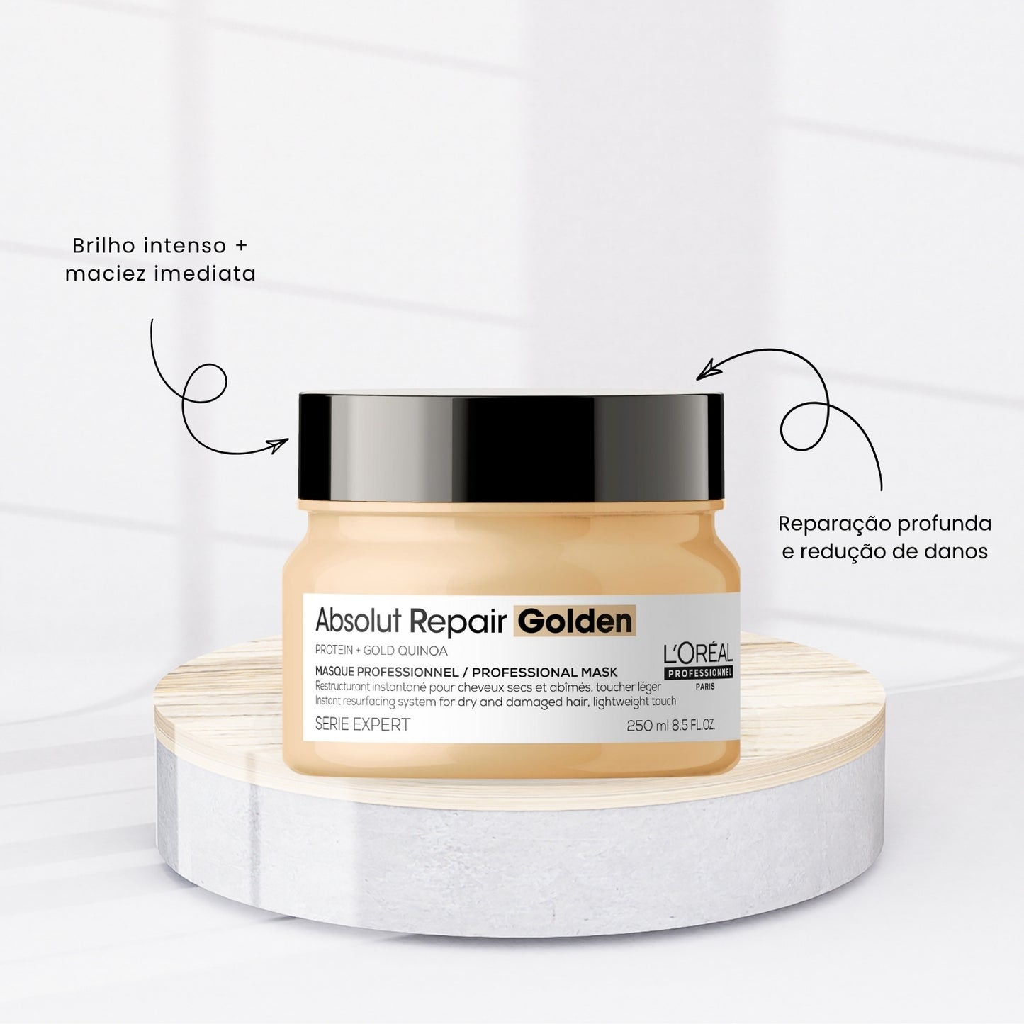 Máscara Loreal Absolut Repair Gold Quinoa Toque Leve 250 g