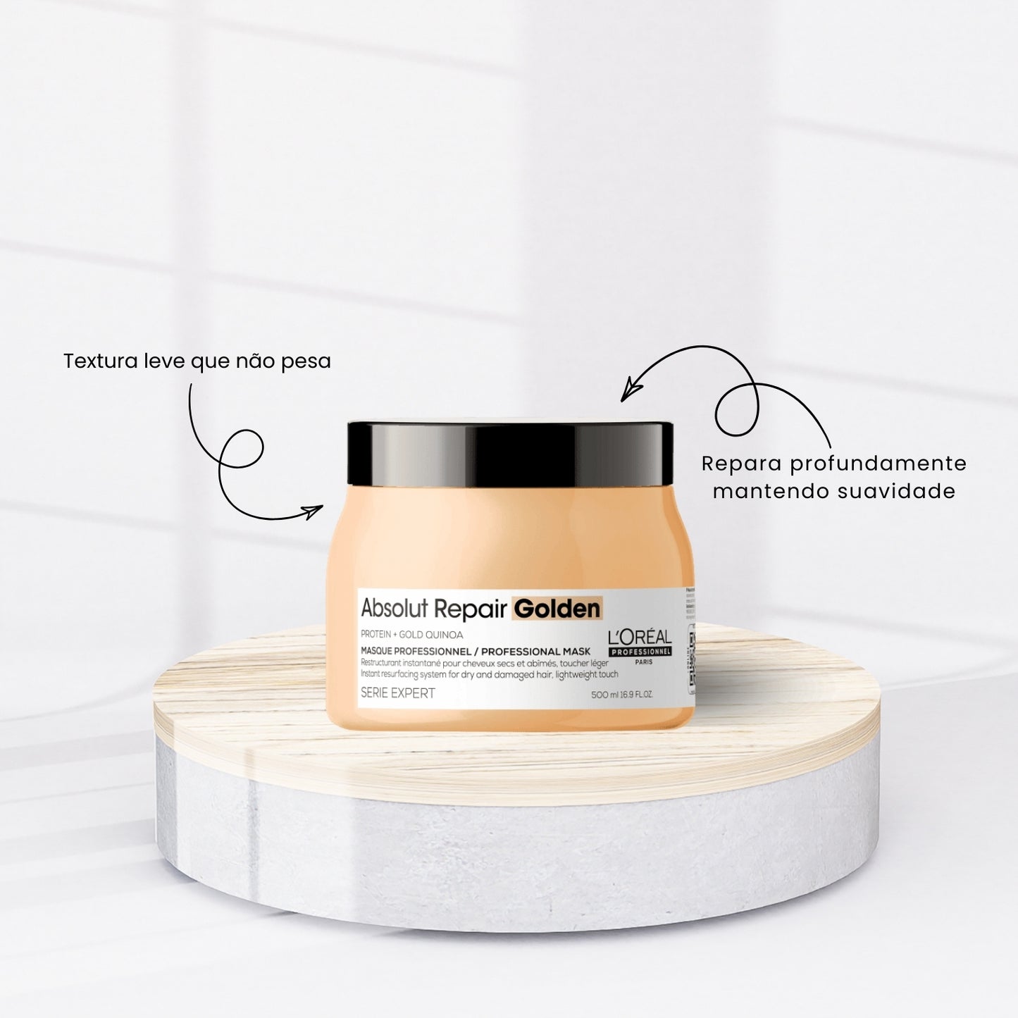 Máscara Loreal Absolut Repair Gold Quinoa Toque Leve 500 g