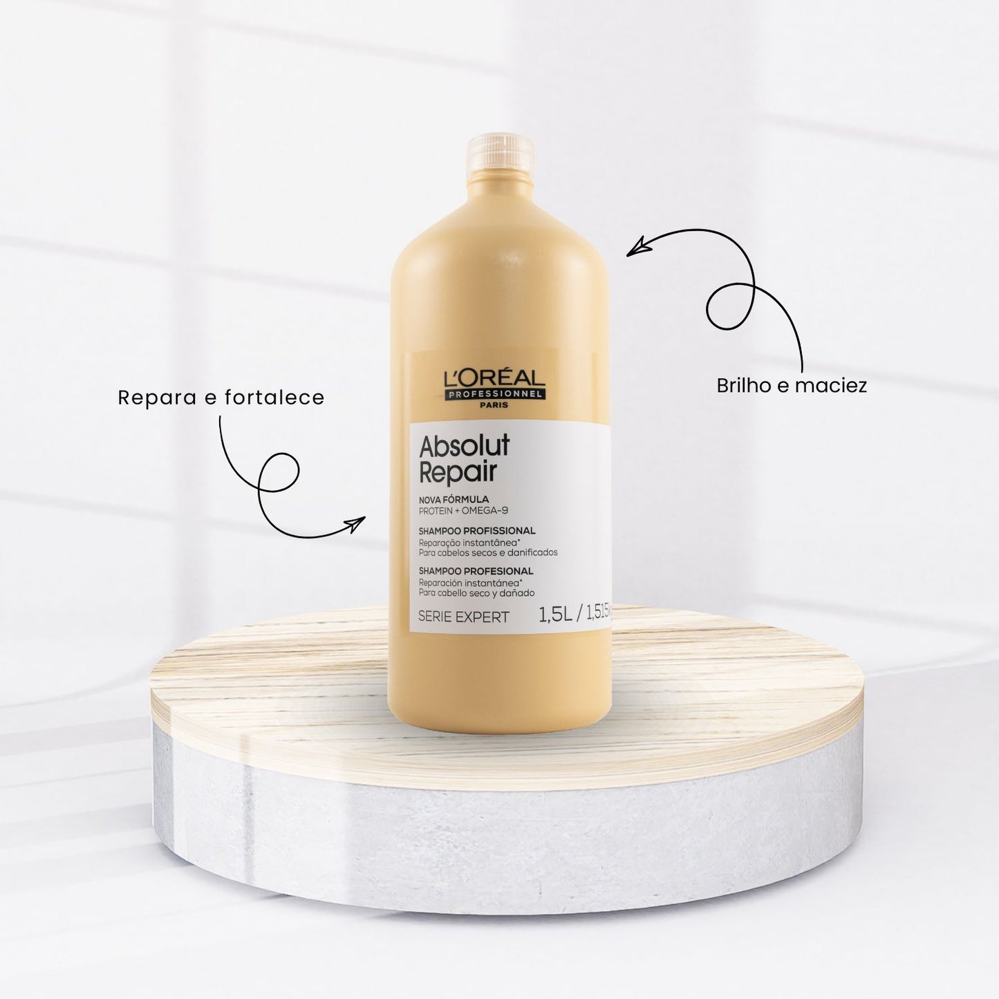 Shampoo LOréal Absolut Repair Reparação Profunda 1,5 L