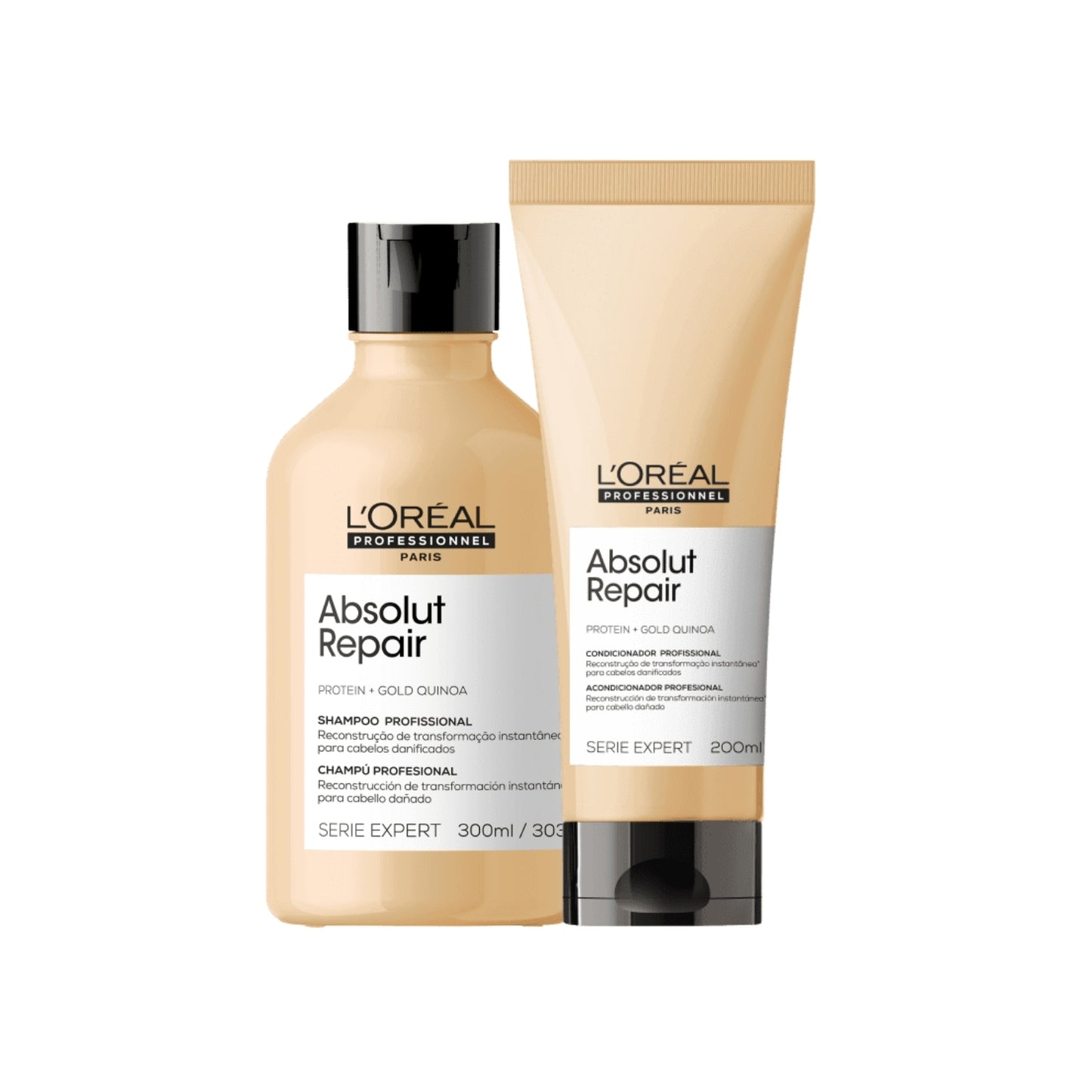 Kit Loreal Absolut Repair Gold Quinoa Shampoo 300 ml + Condicionador 200 ml
