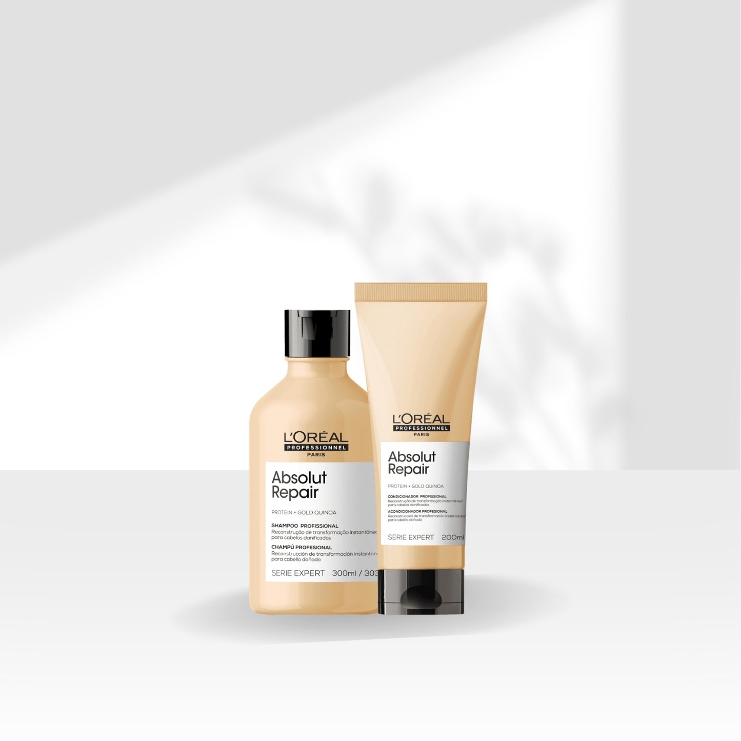 Kit Loreal Absolut Repair Gold Quinoa Shampoo 300 ml + Condicionador 200 ml