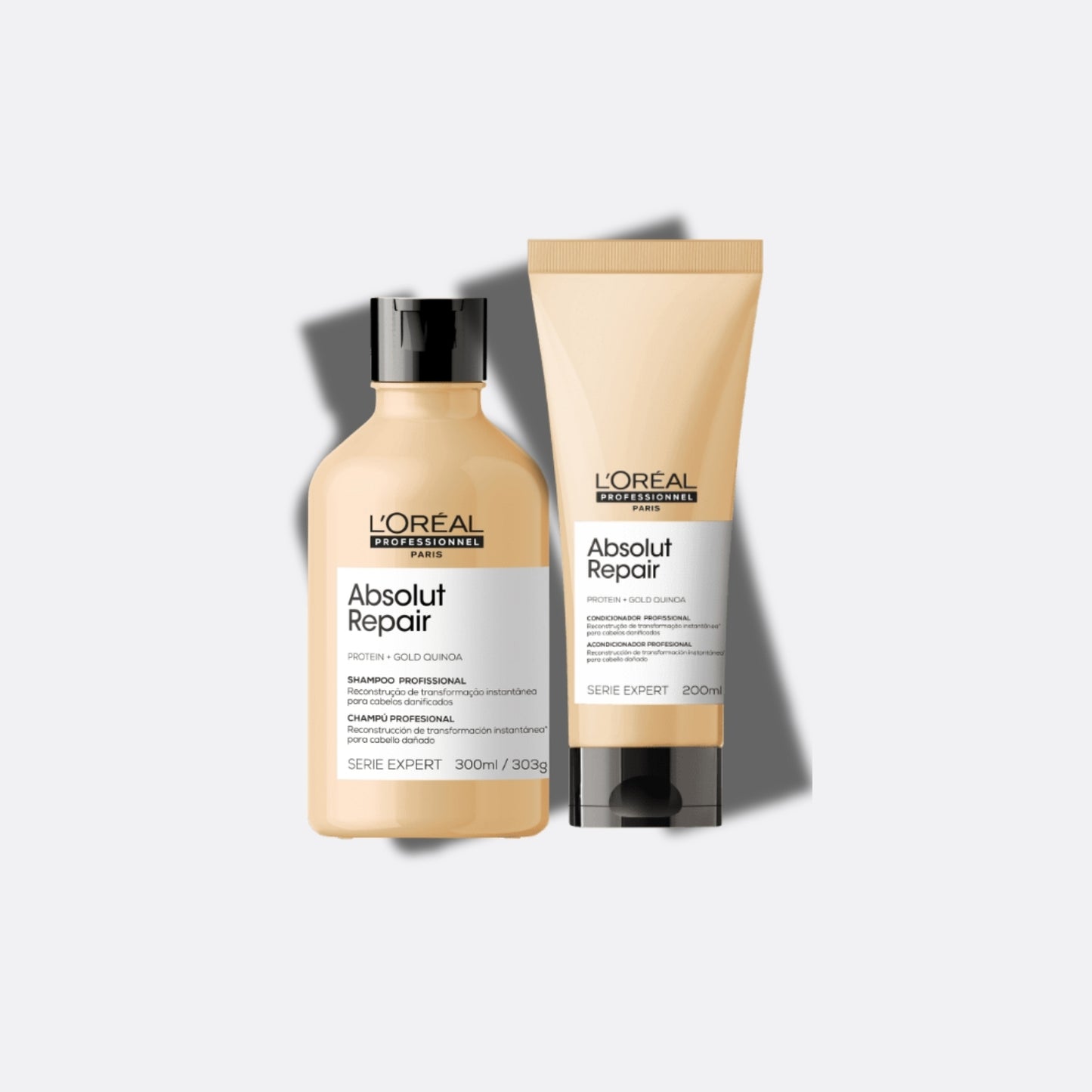 Kit Loreal Absolut Repair Gold Quinoa Shampoo 300 ml + Condicionador 200 ml