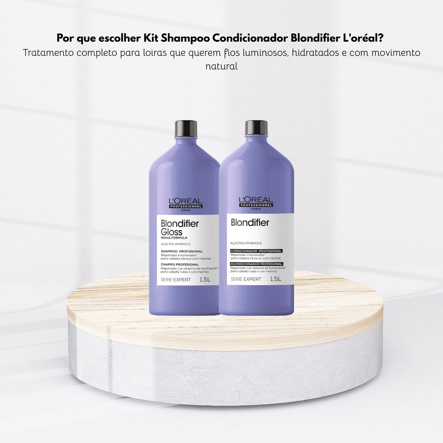 Kit Loreal Blondifier Gloss Shampoo + Condicionador 1,5L